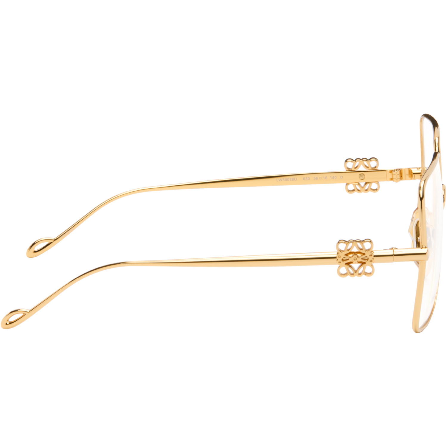  Loewe Gold Oversize Square Retro Titanium Glasses 