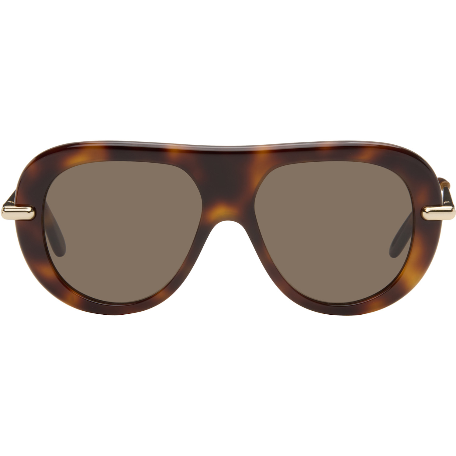 LOEWE Brown Slim Aviator Sunglasses