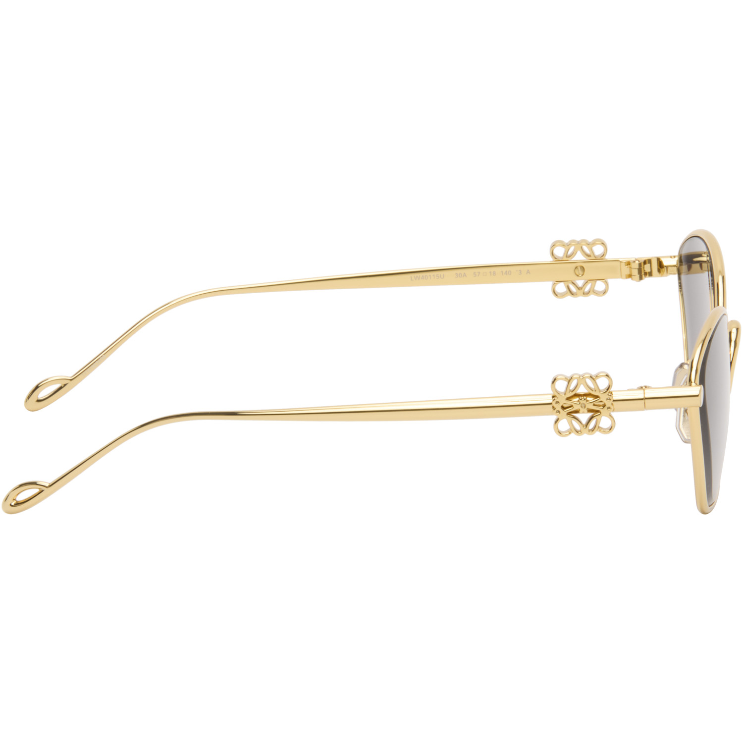 Loewe Gold Anagram Hexagonal Sunglasses 