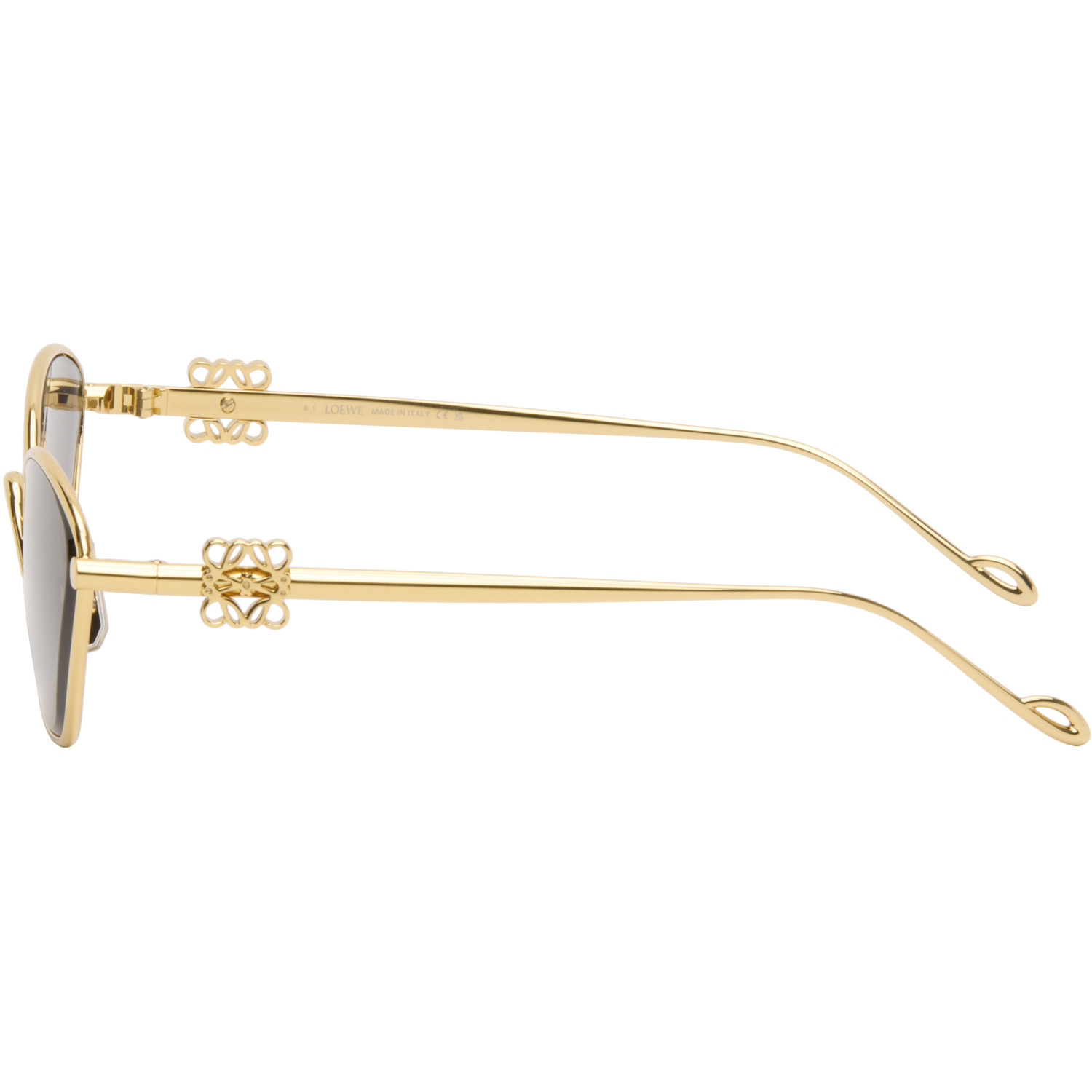  Loewe Gold Anagram Hexagonal Sunglasses 