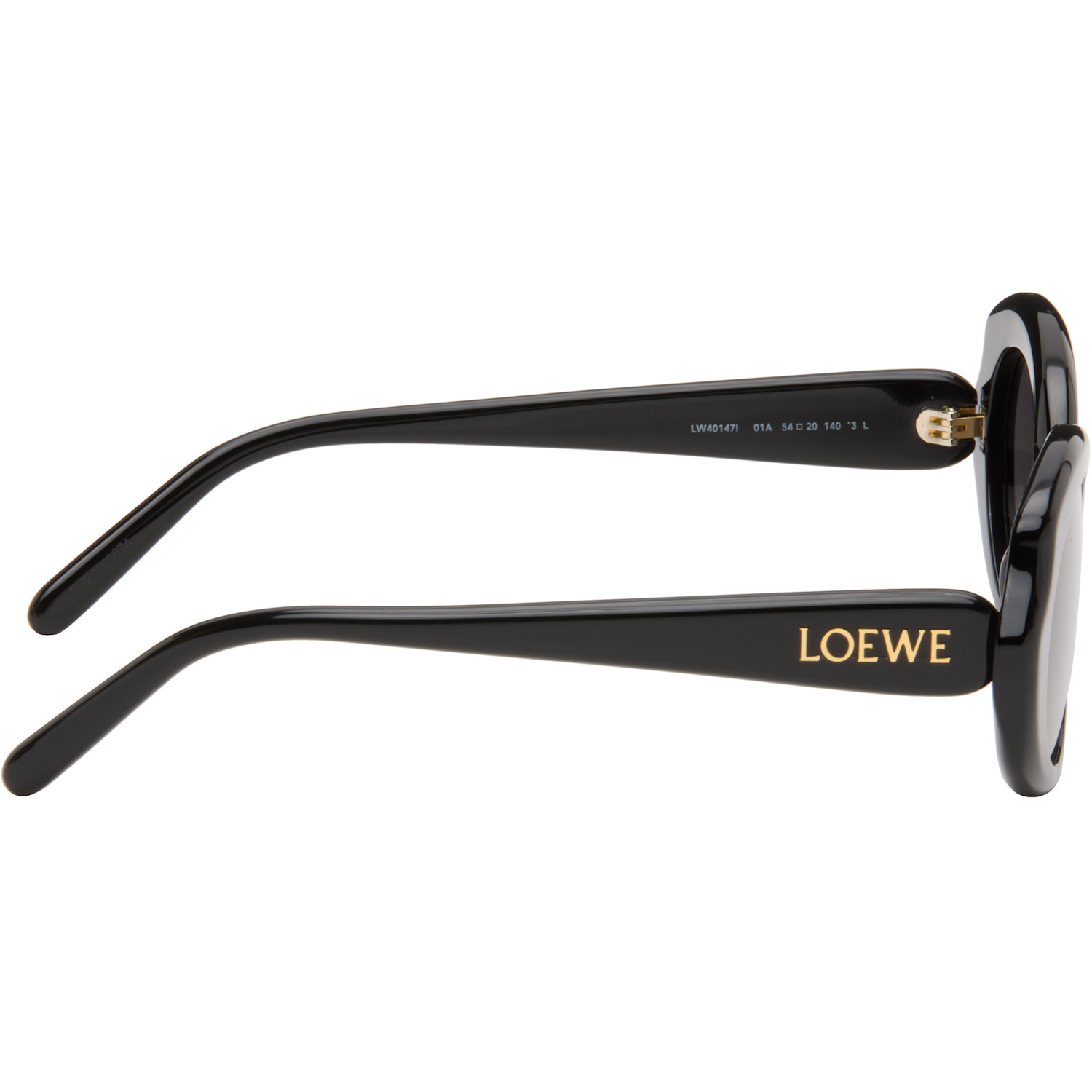  Loewe Black Mini Oval Slim Sunglasses 