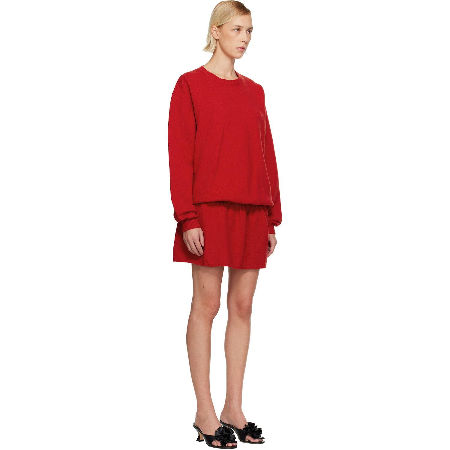  Sandy Liang Red Kazia Knit Minidress 