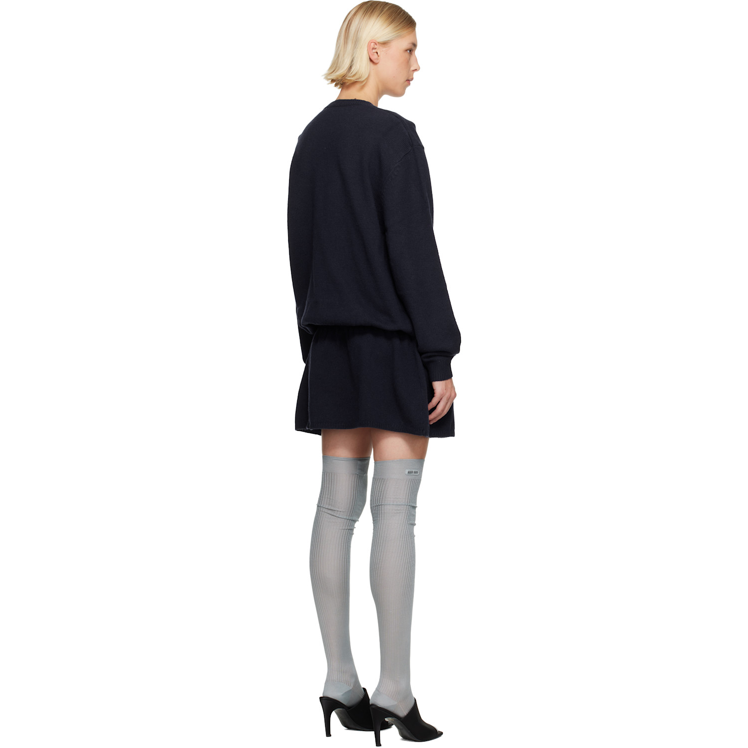  Sandy Liang Navy Kazia Knit Minidress 