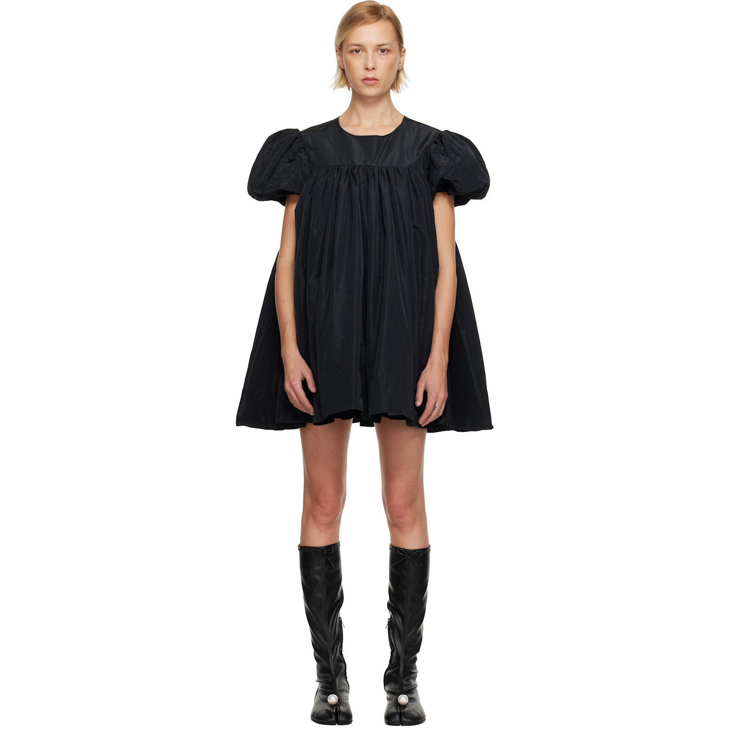 Sandy Liang Black Miyo Minidress