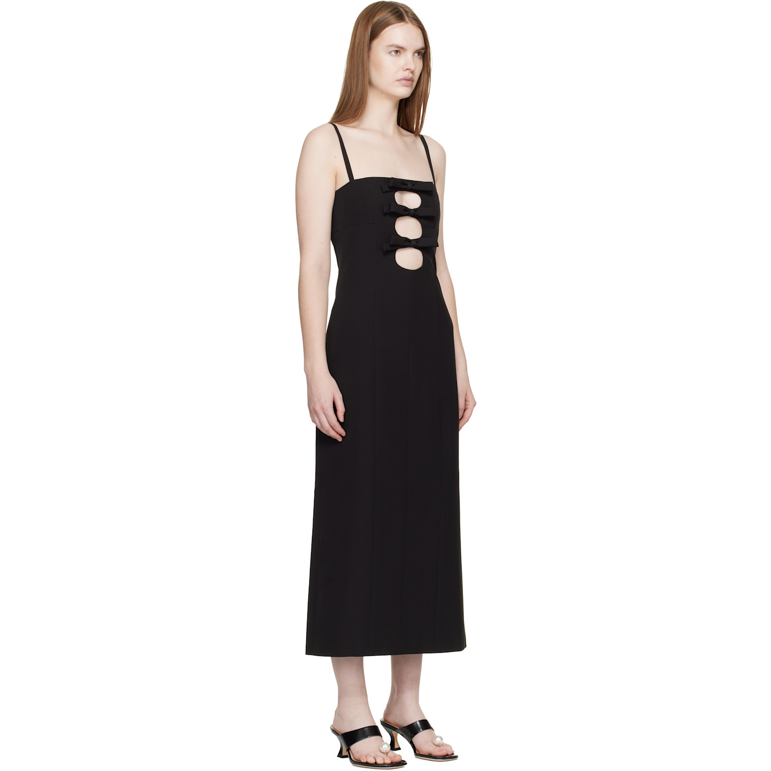  Sandy Liang Black Sen Midi Dress 