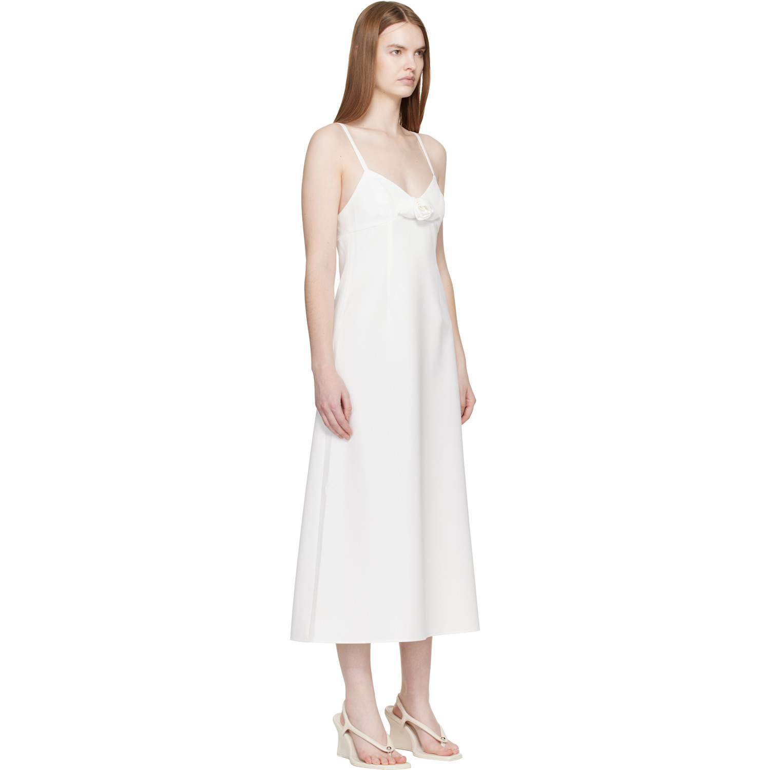  Sandy Liang White Pilton Midi Dress 