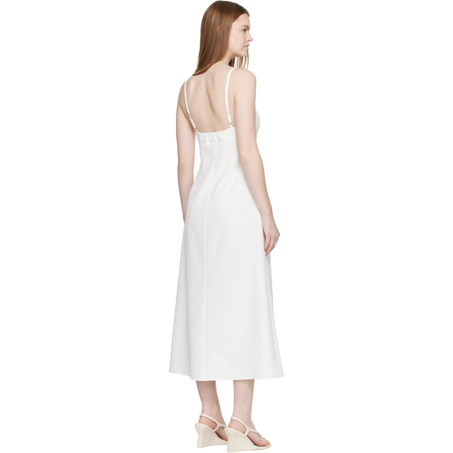  Sandy Liang White Pilton Midi Dress 