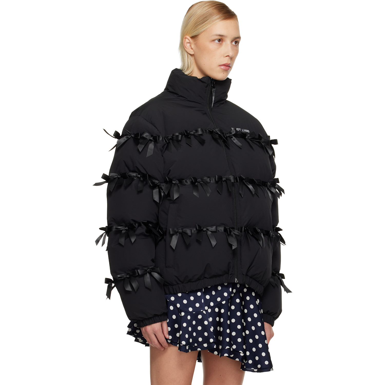  Sandy Liang Black Present Puffer Jacket 