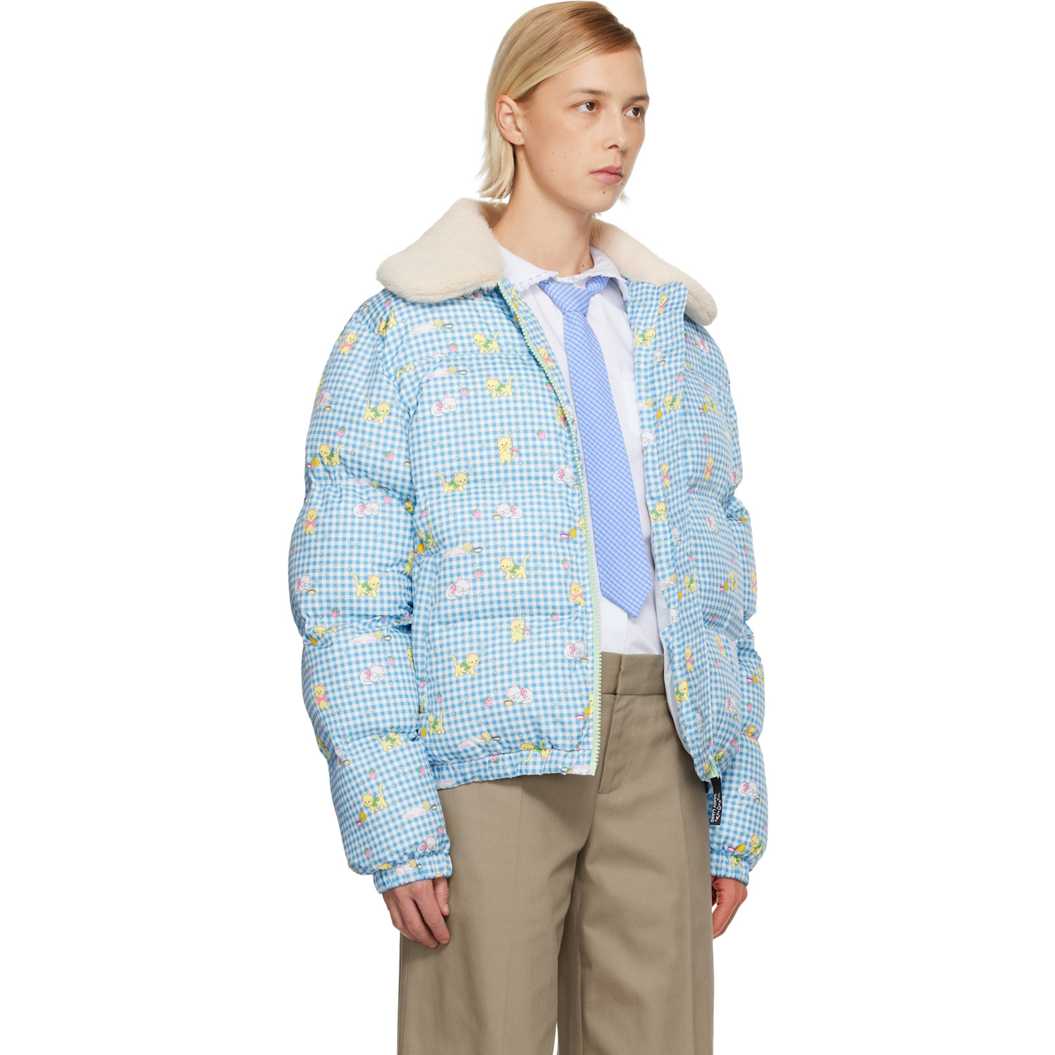  Sandy Liang Blue Benny Puffer Jacket 