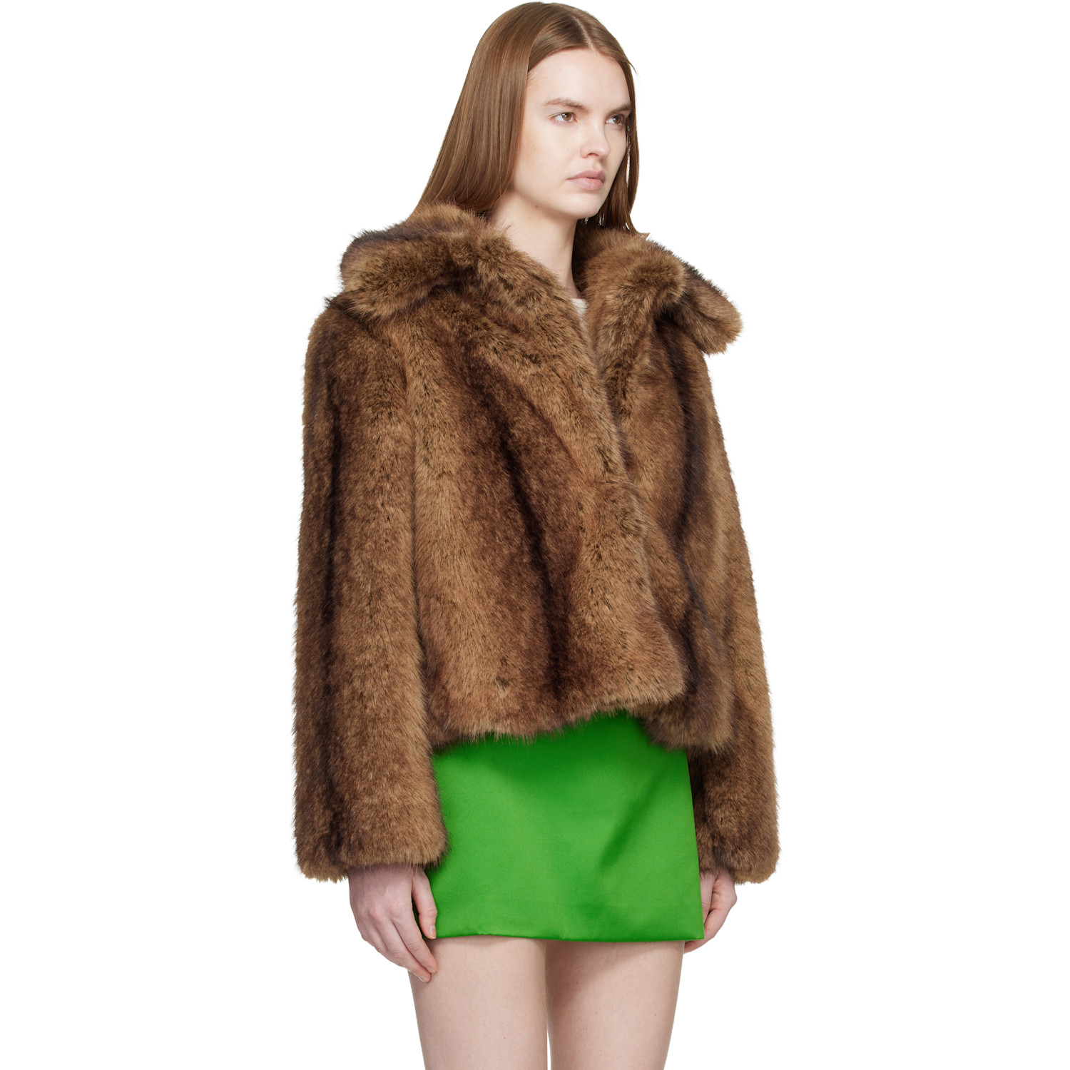  Sandy Liang Brown Kensington Faux-fur Jacket 