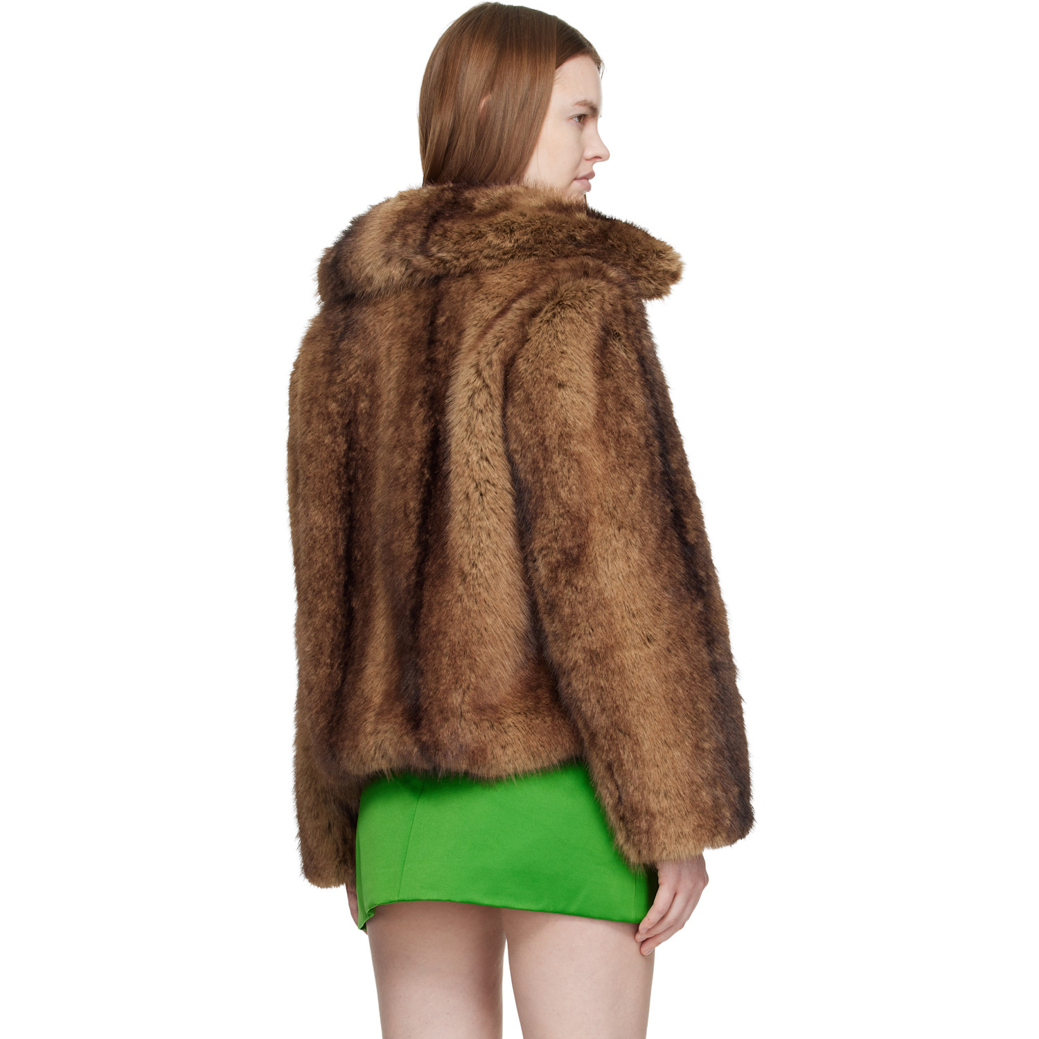  Sandy Liang Brown Kensington Faux-fur Jacket 