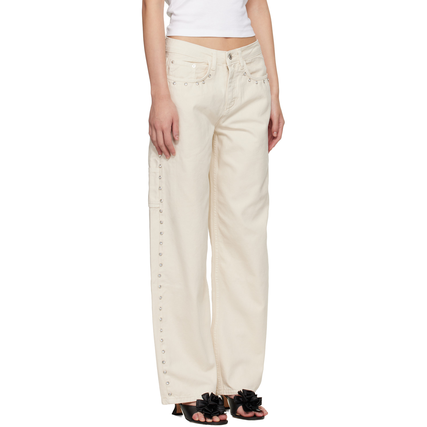  Sandy Liang Off-white Dixie Cargo Pants 