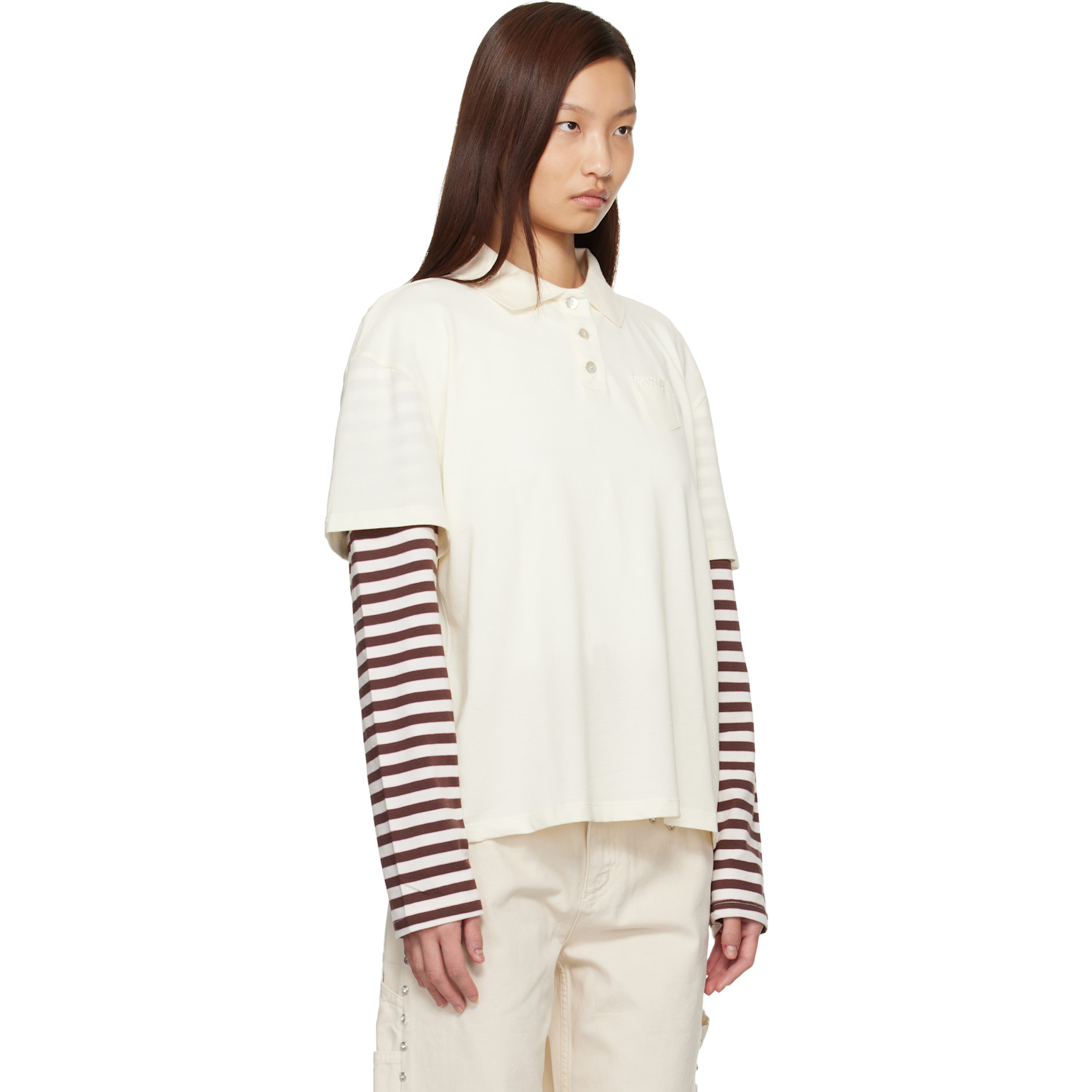  Sandy Liang Off-white Dew Polo 