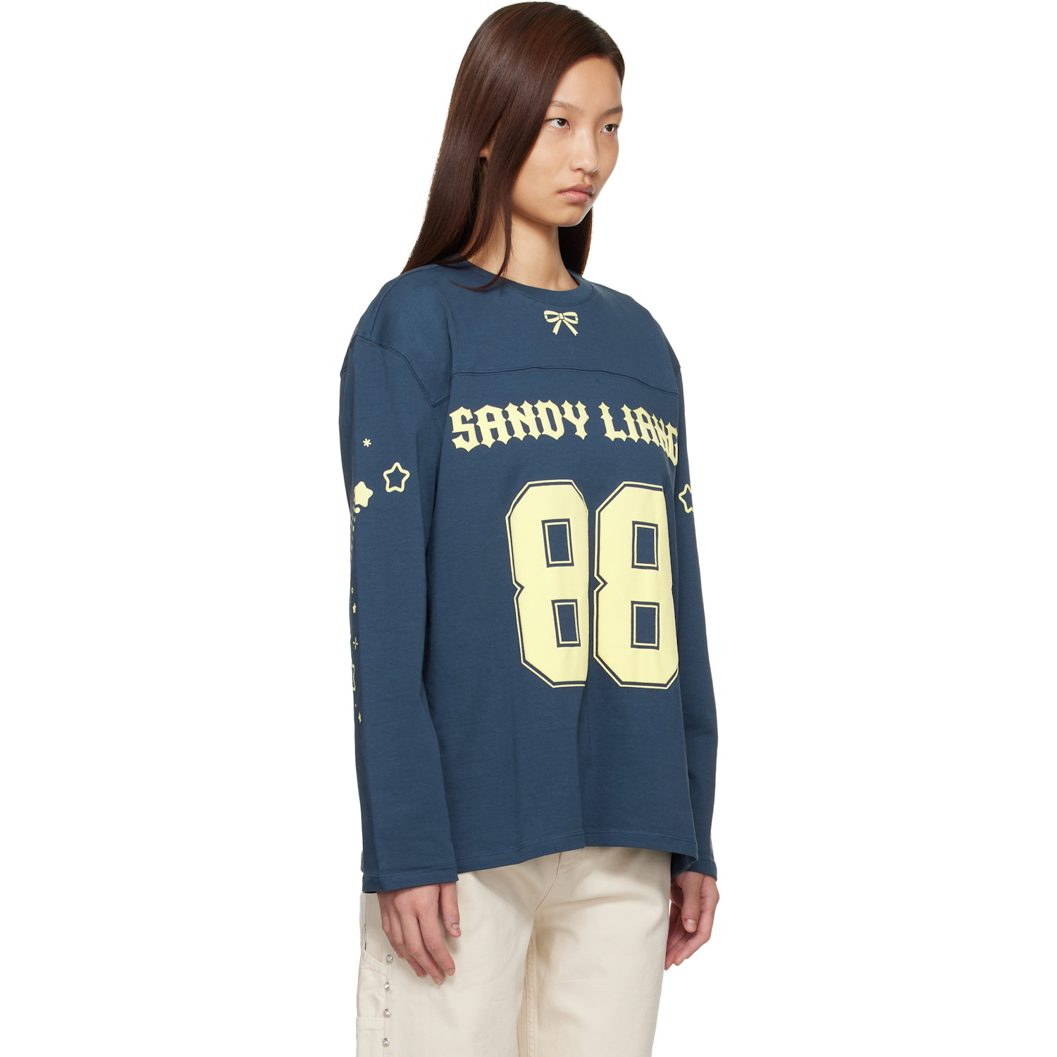  Sandy Liang Navy Princeton Long Sleeve T-shirt 
