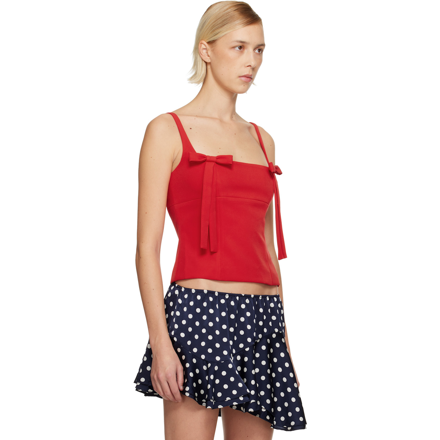  Sandy Liang Red Amelie Tank Top 