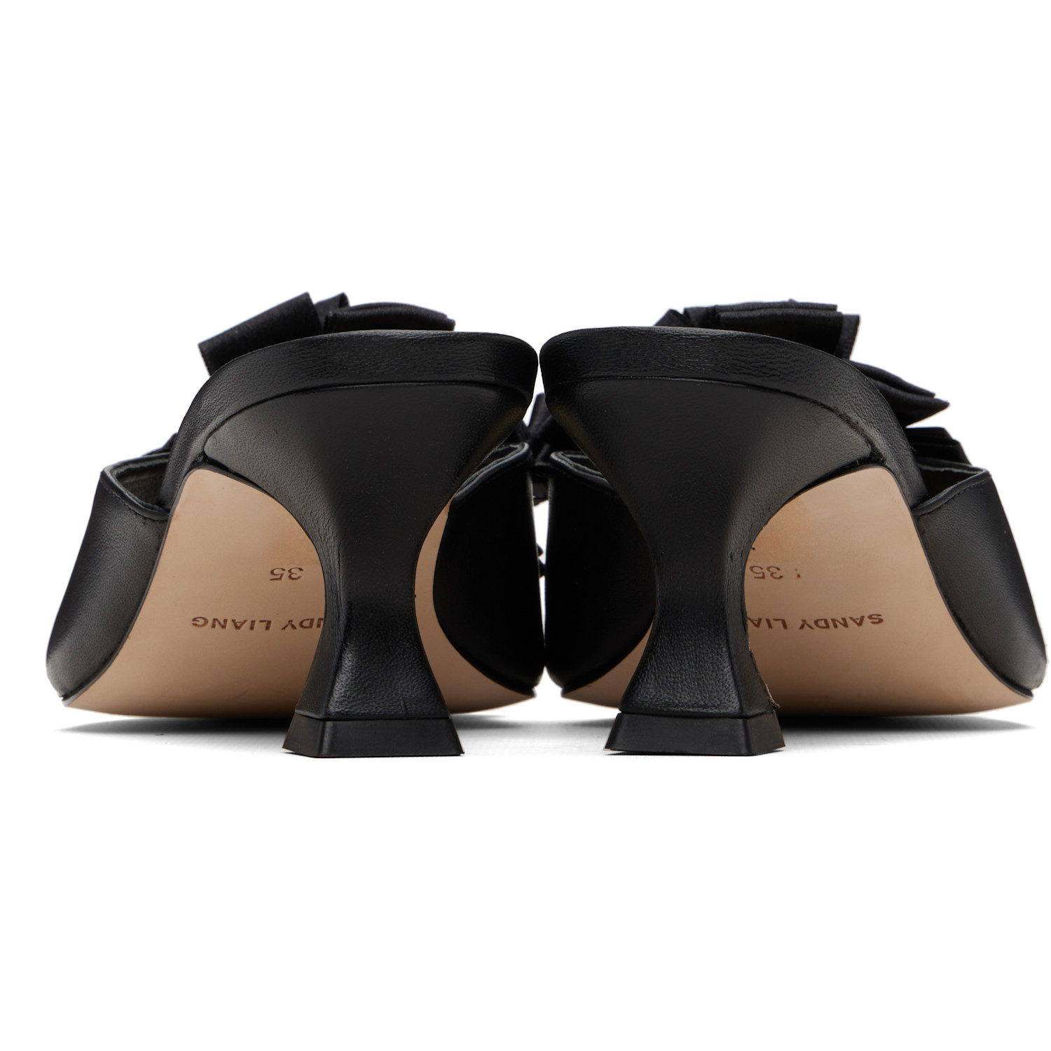  Sandy Liang Black Celebration Mule Heels 