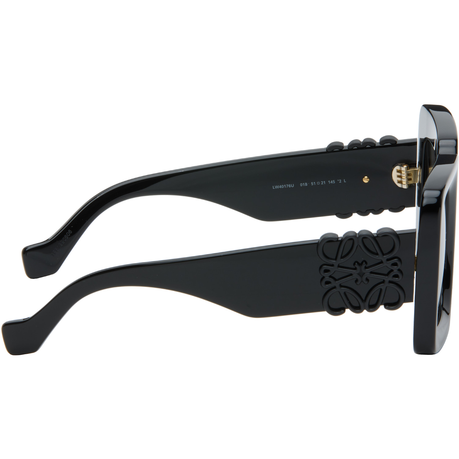 Loewe Black Beveled Square Maxi Anagram Sunglasses 