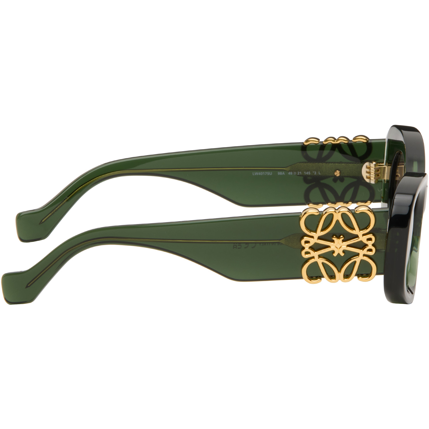  Loewe Green Beveled Oval Maxi Anagram Sunglasses 