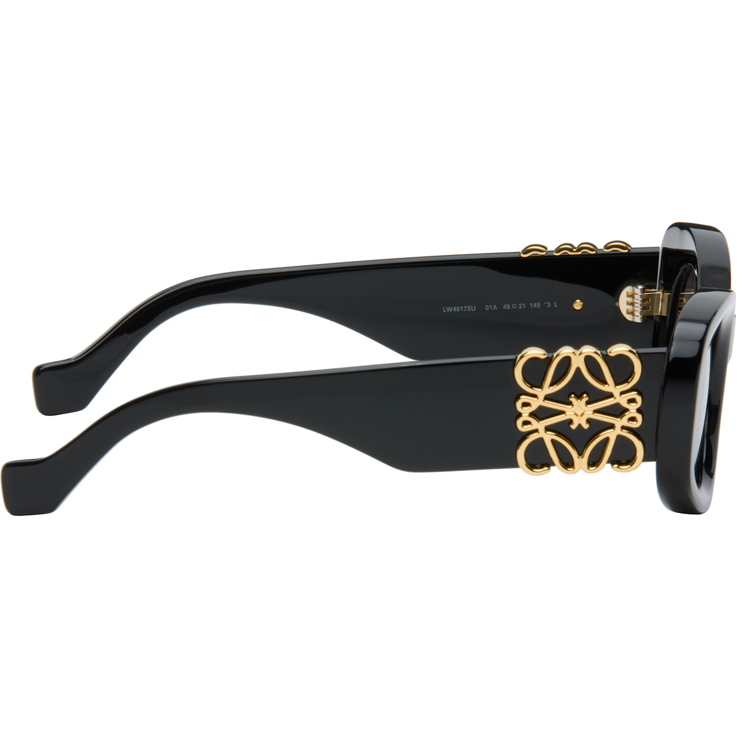  Loewe Black Beveled Oval Maxi Anagram Sunglasses 