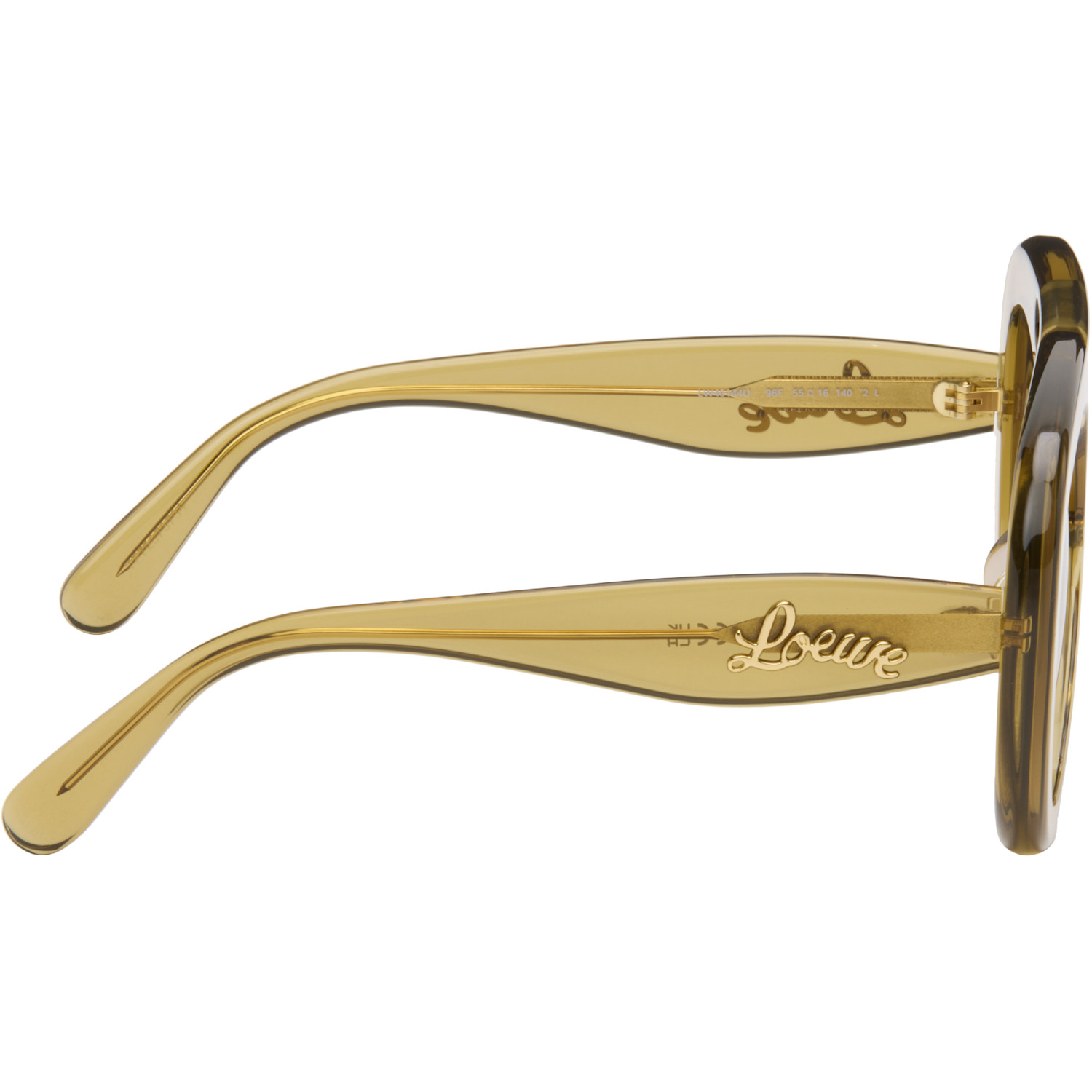  Loewe Yellow Curvy Logo Aviator Sunglasses 