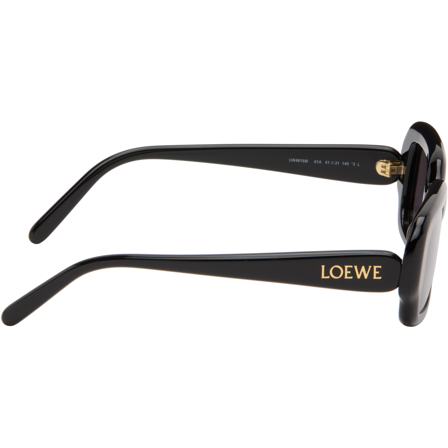 Loewe Black Rectangular Slim Sunglasses 