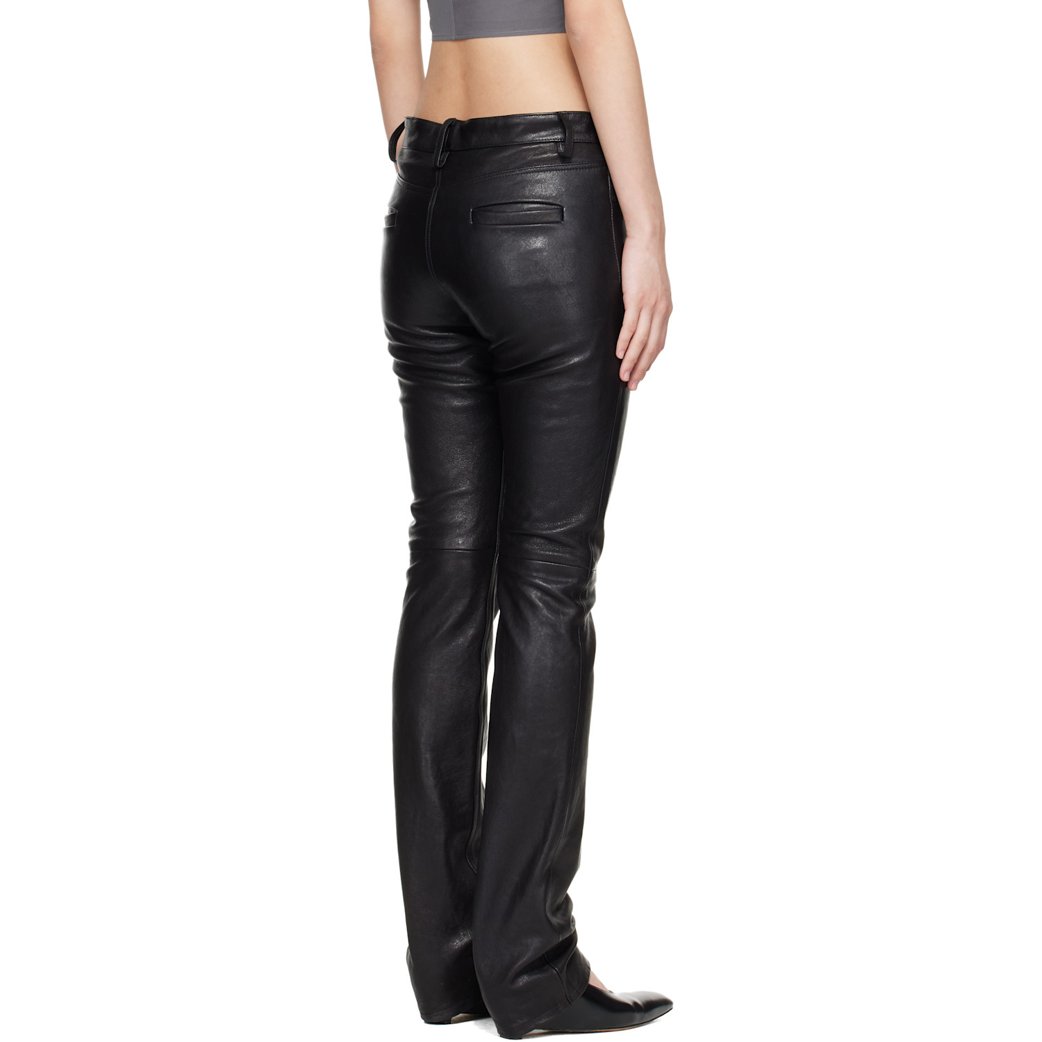  Aaron Esh Black Leather Trousers 