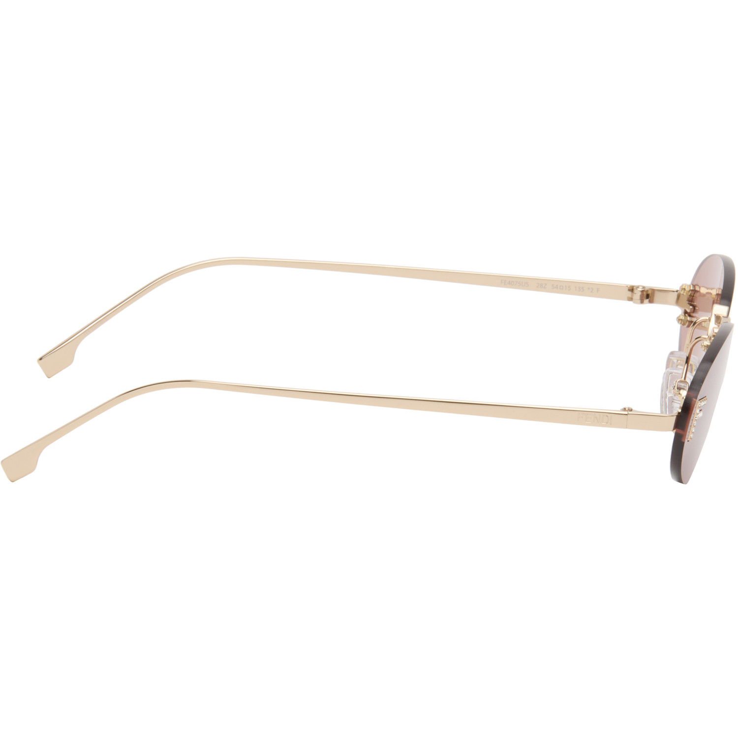  Fendi Gold 'fendi First' Crystal Sunglasses 