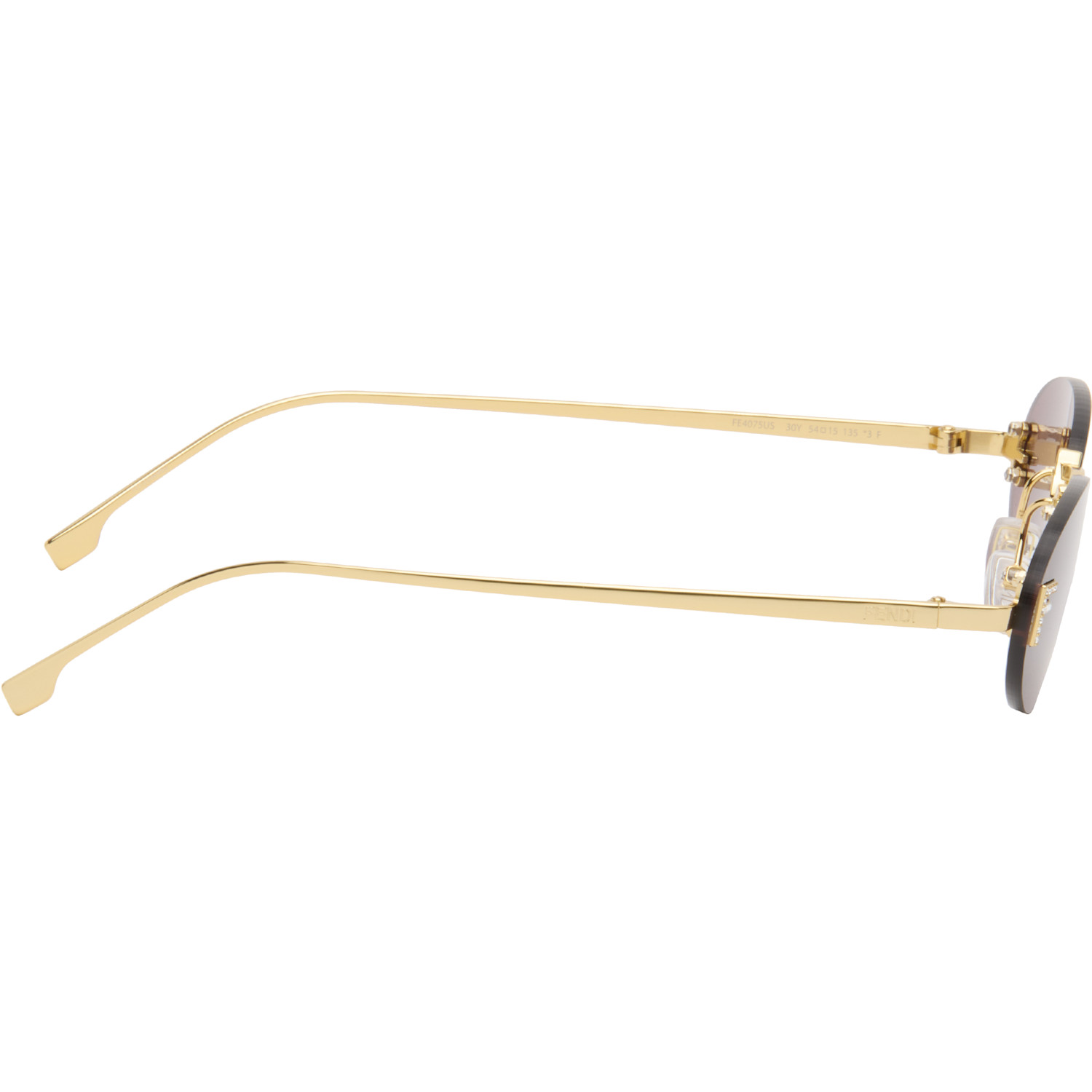  Fendi Gold 'fendi First' Crystal Sunglasses 
