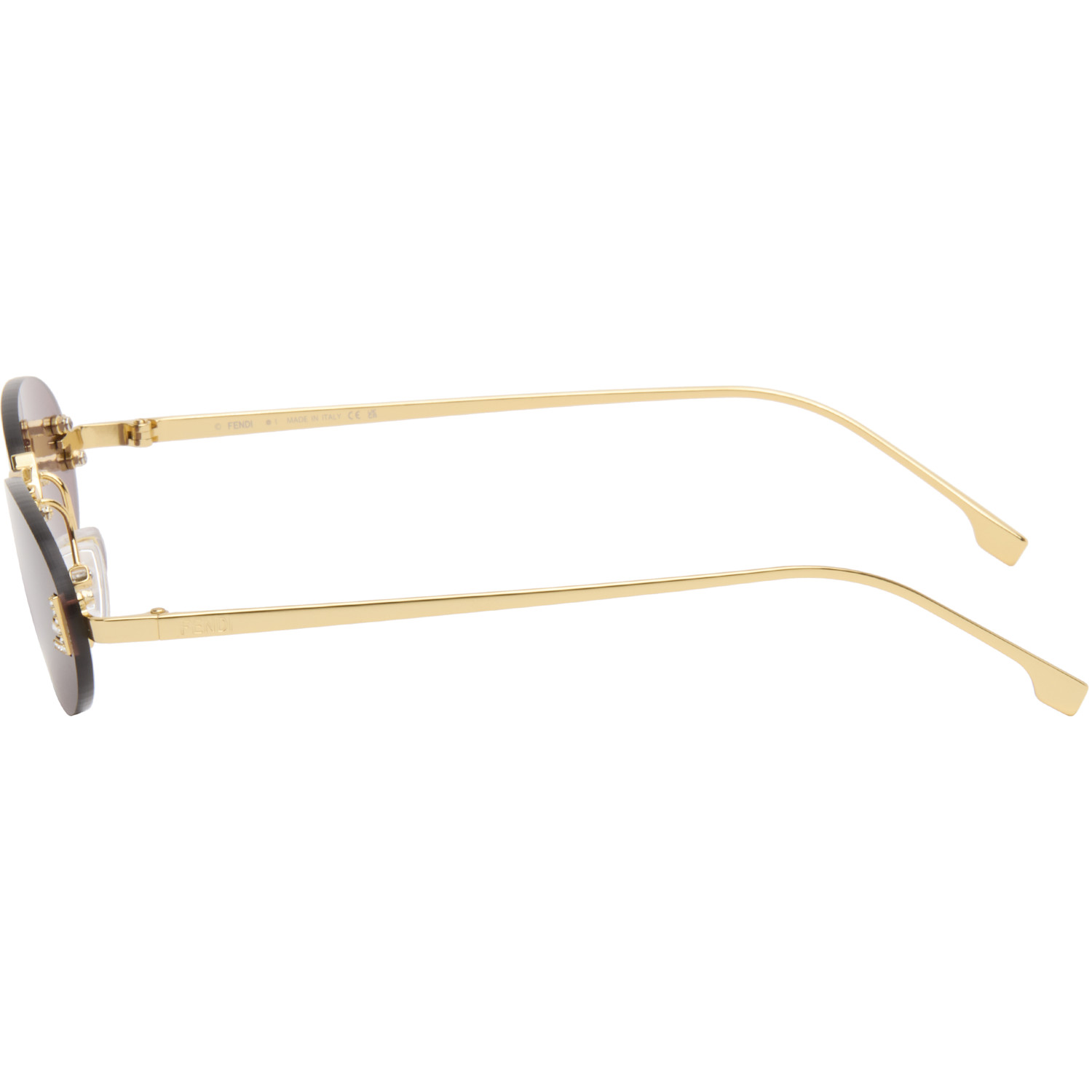  Fendi Gold 'fendi First' Crystal Sunglasses 