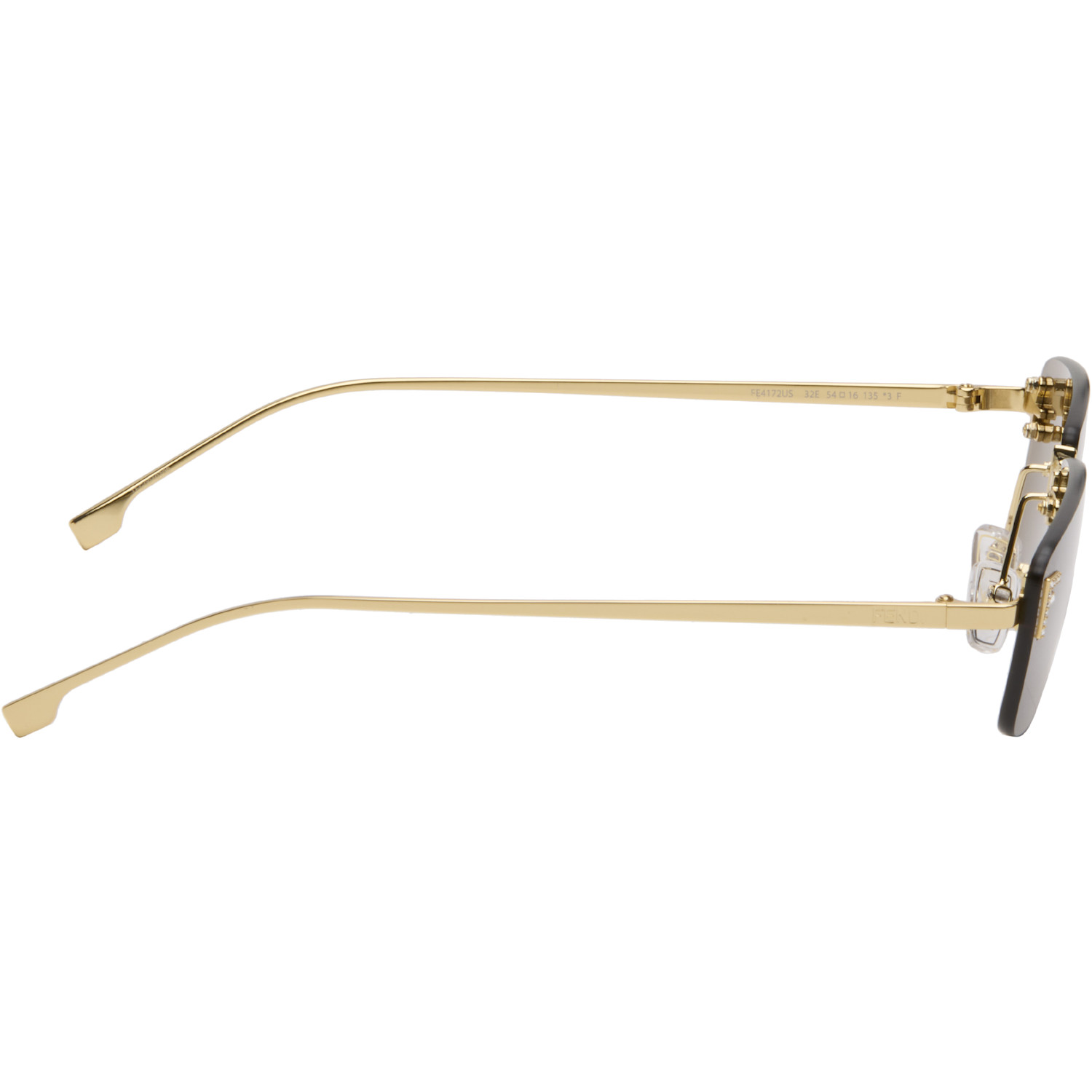  Fendi Gold 'fendi First' Crystal Sunglasses 
