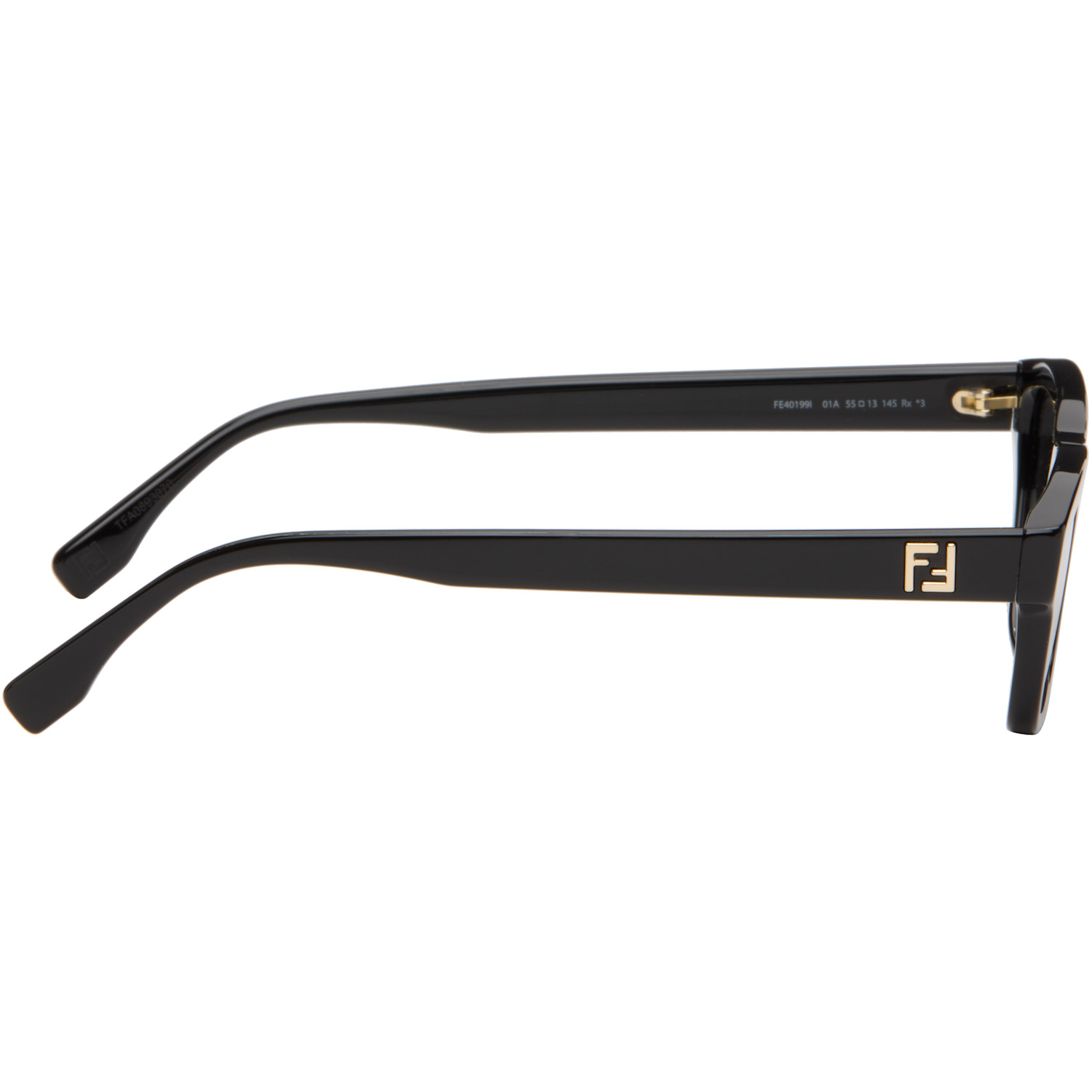  Fendi Black 'squared Ff' Sunglasses 