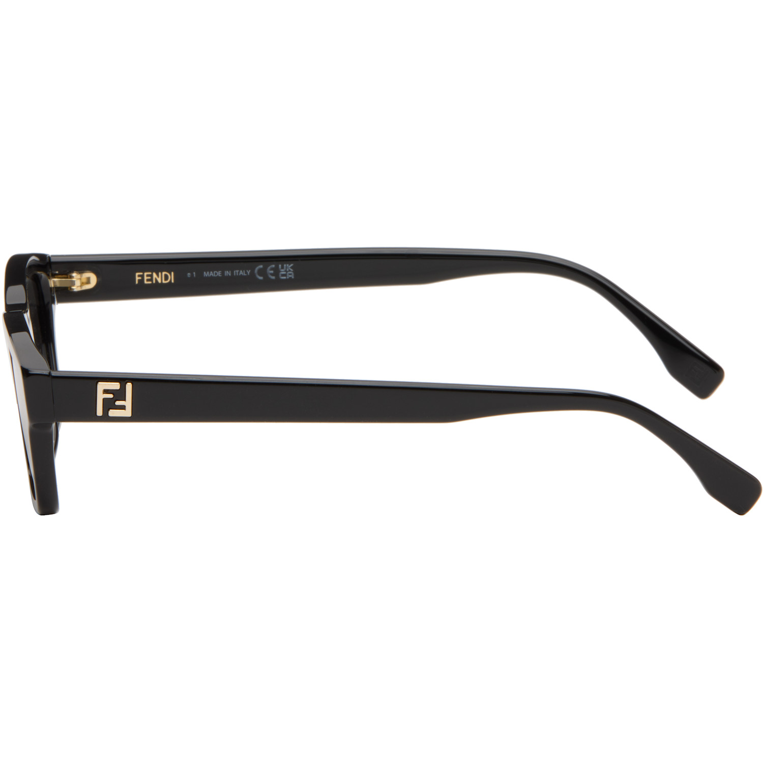  Fendi Black 'squared Ff' Sunglasses 