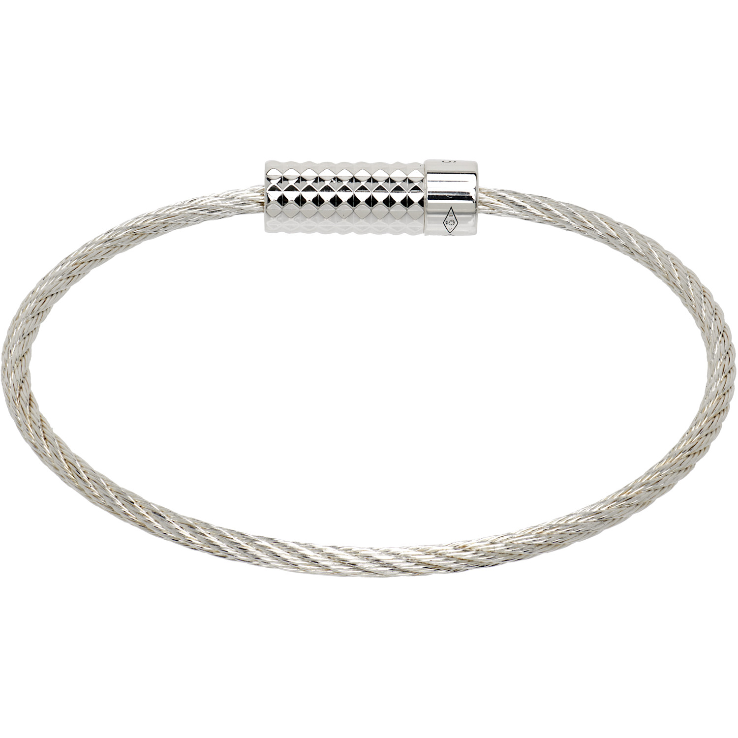  Le Gramme Pyramid Guilloche Cable 'le 9g' Bracelet 