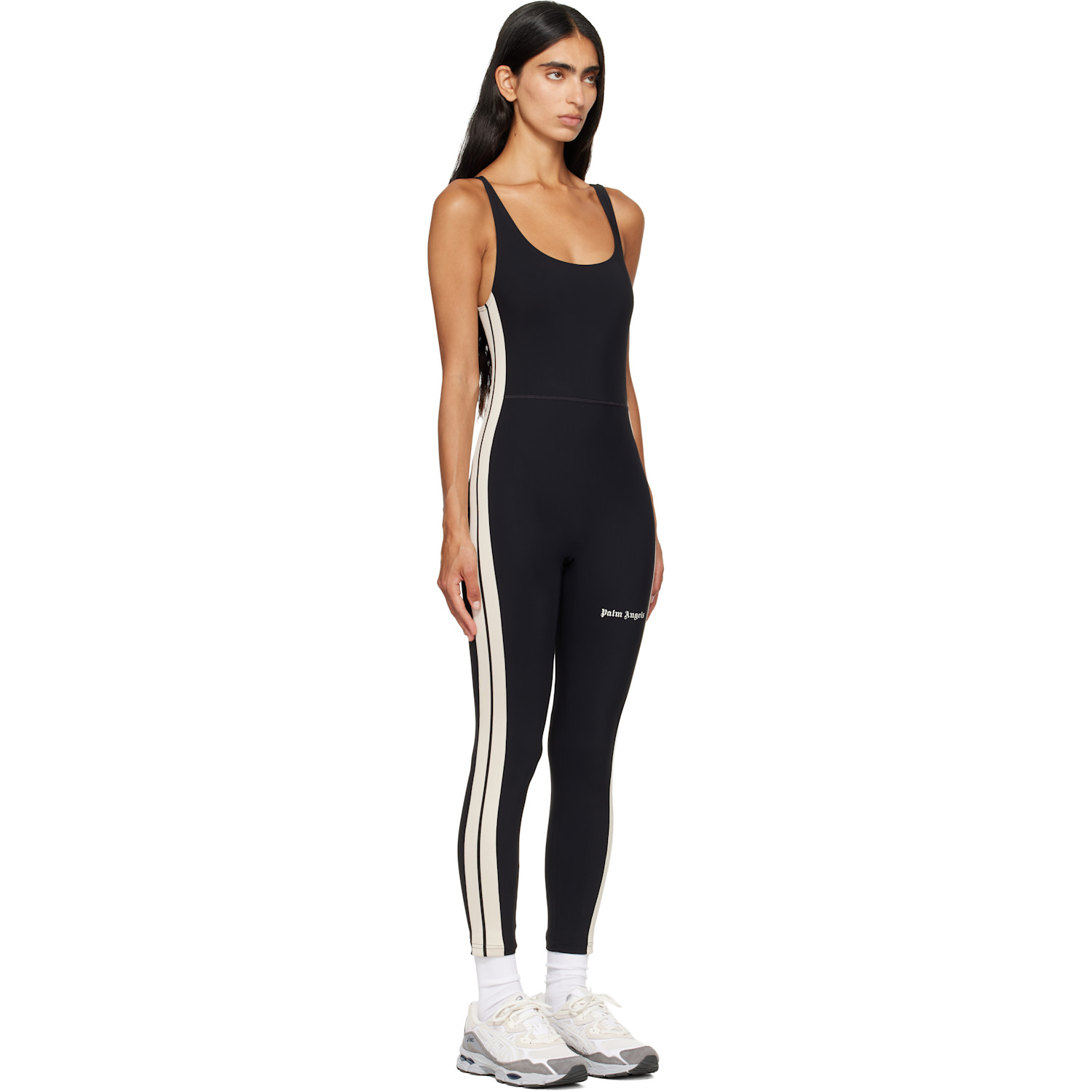  Palm Angels Black Logo Active Track Jumpsuit 