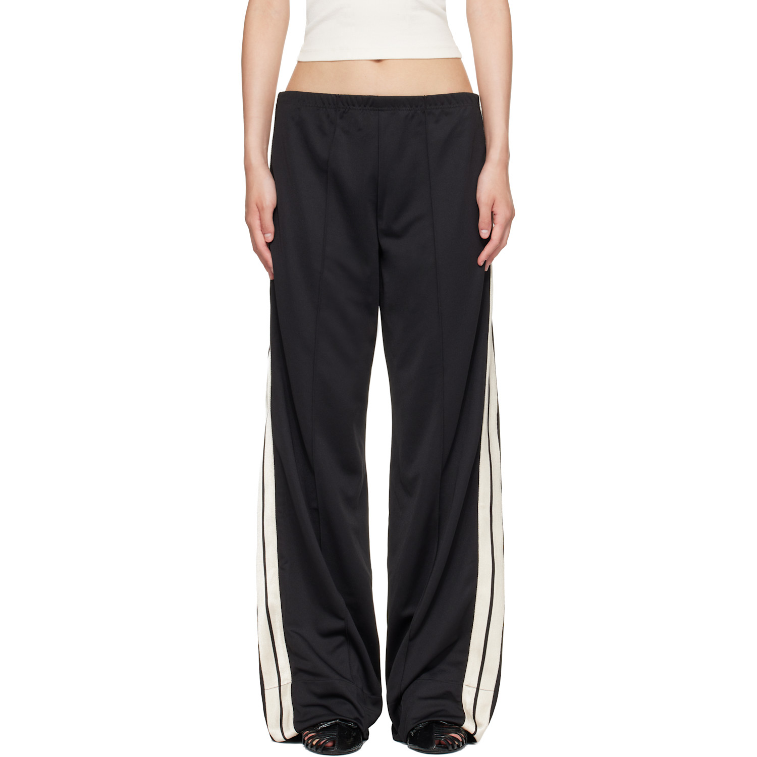 Palm Angels Black Classic Logo Loose Track Pants