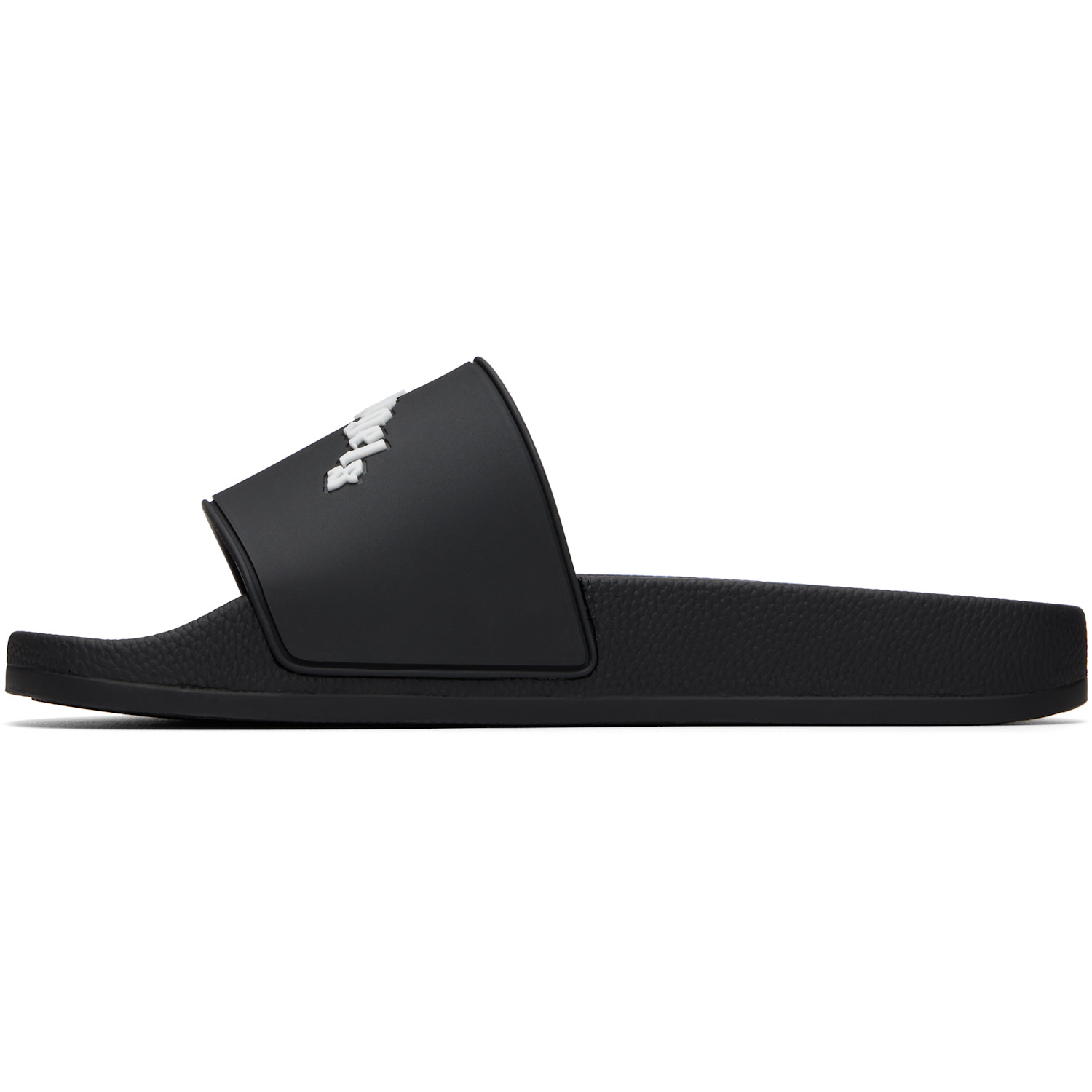  Palm Angels Black Curved Logo Slides 