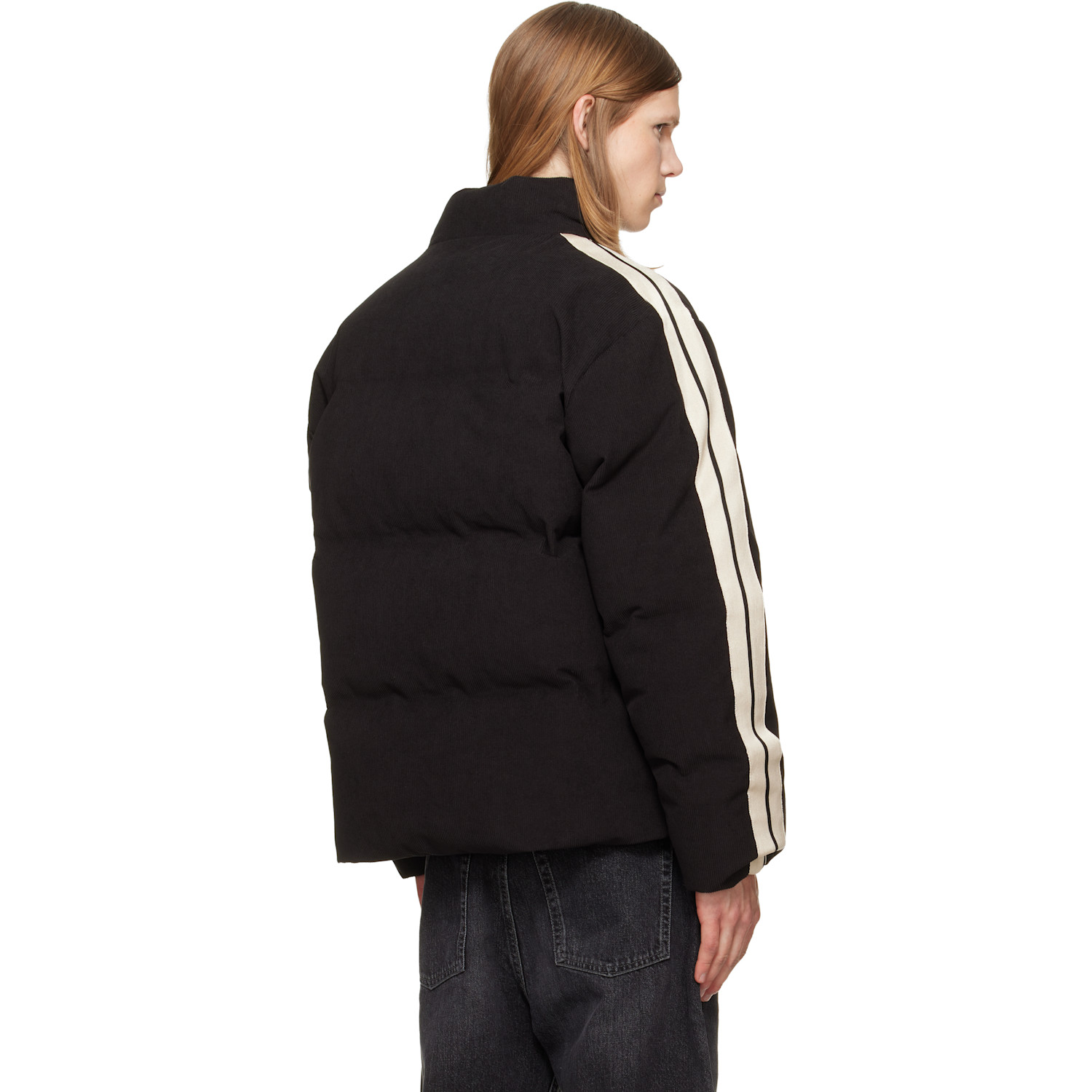  Palm Angels Black Tree Logo Cord Track Down Jacket 