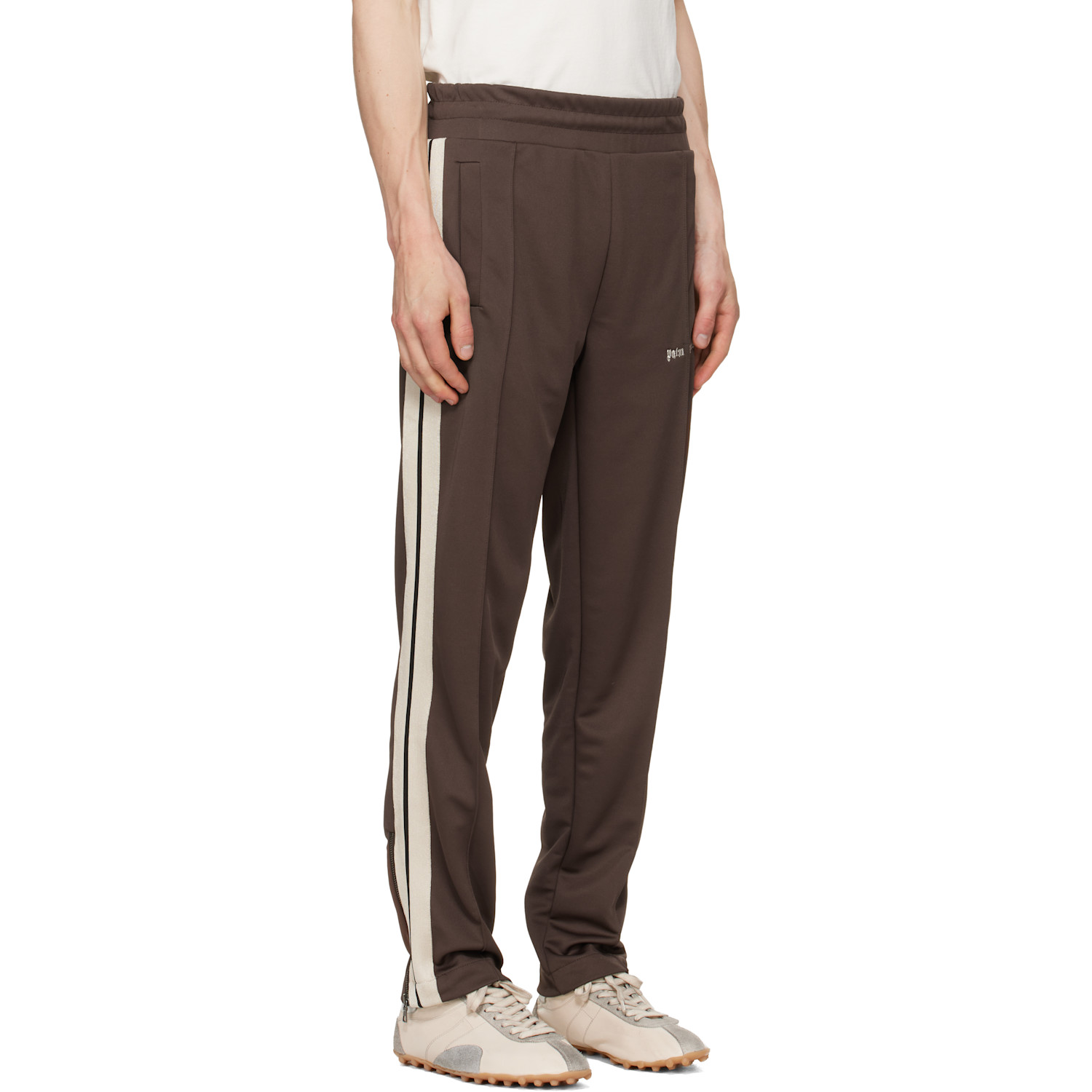  Palm Angels Brown Classic Logo Track Pants 