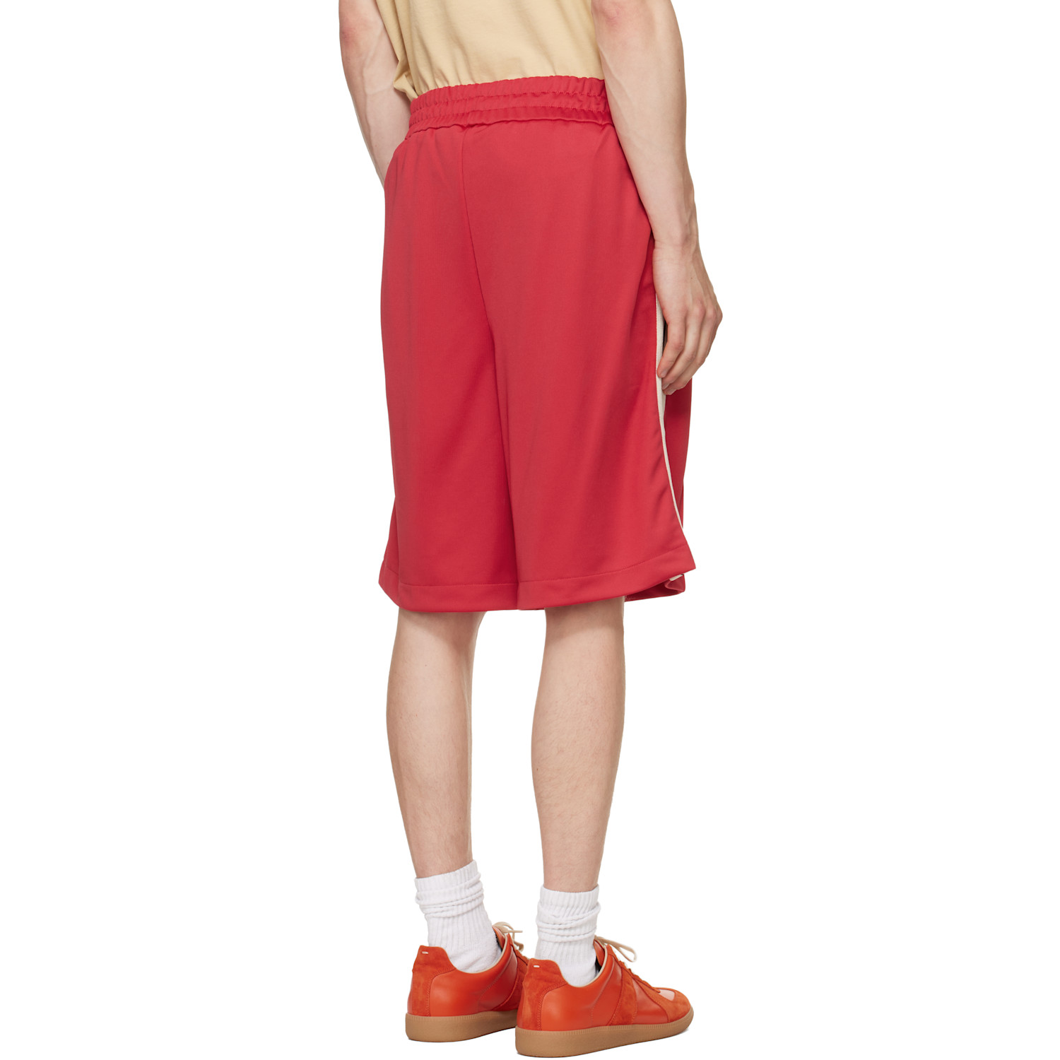  Palm Angels Red Classic Logo Track Shorts 