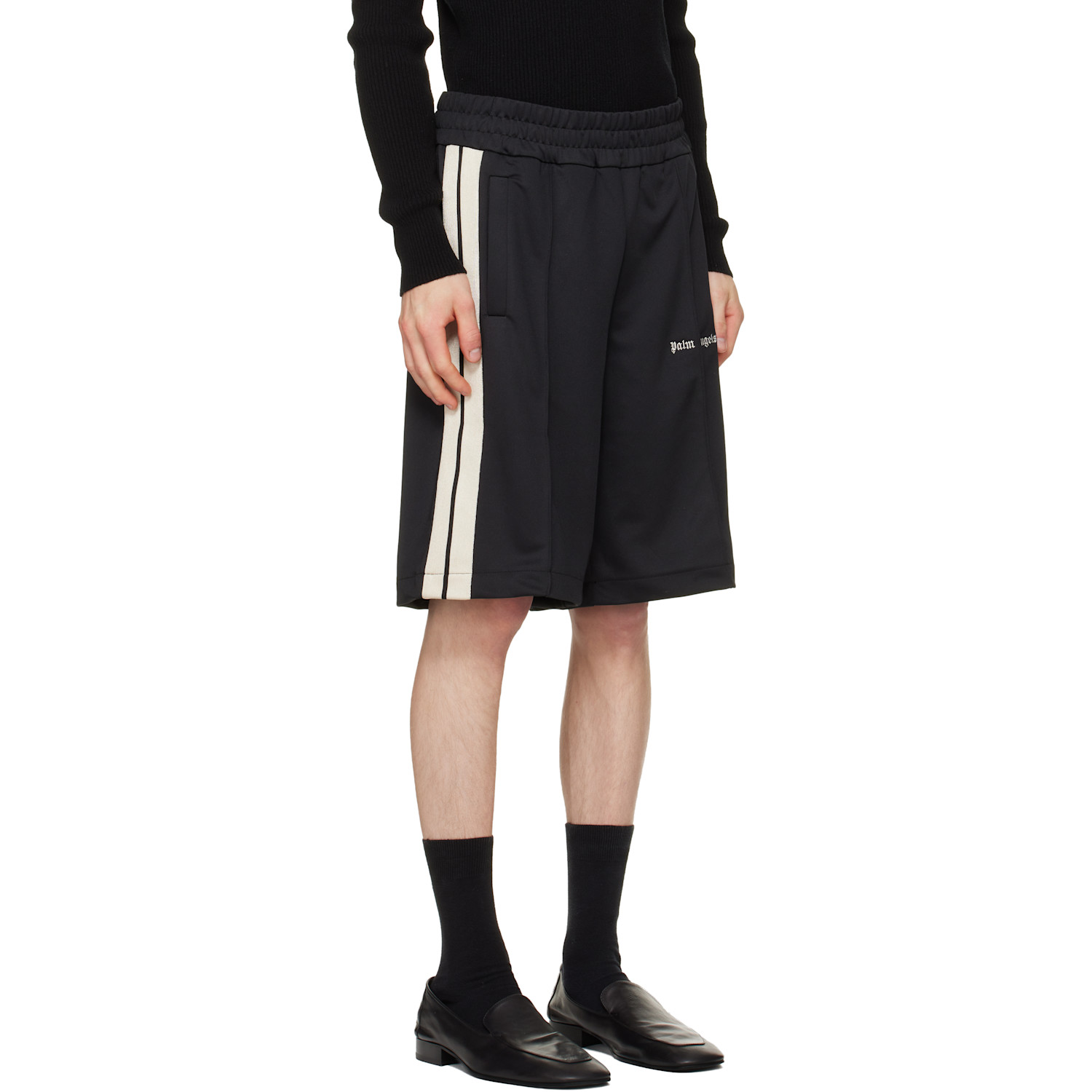  Palm Angels Black Classic Logo Track Shorts 