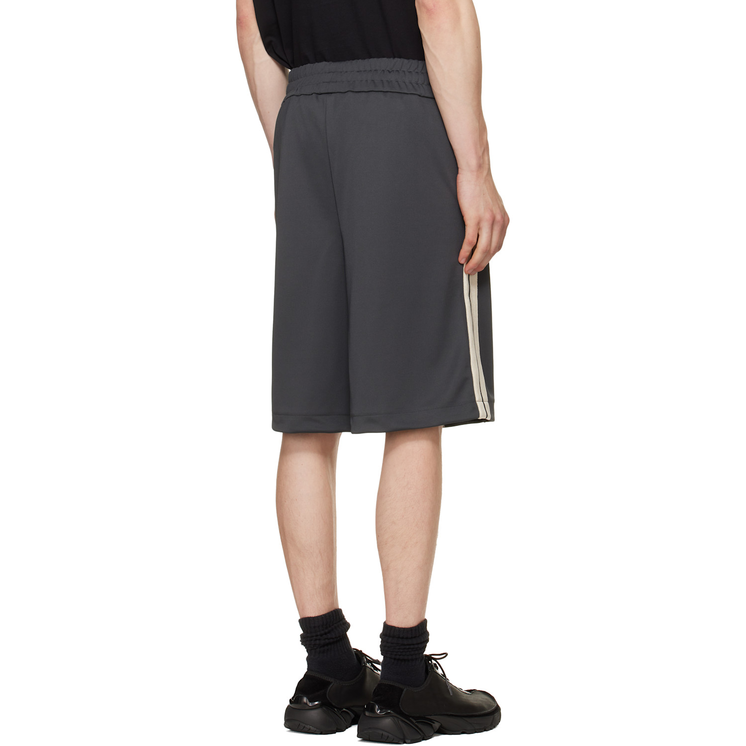  Palm Angels Gray Classic Logo Track Shorts 