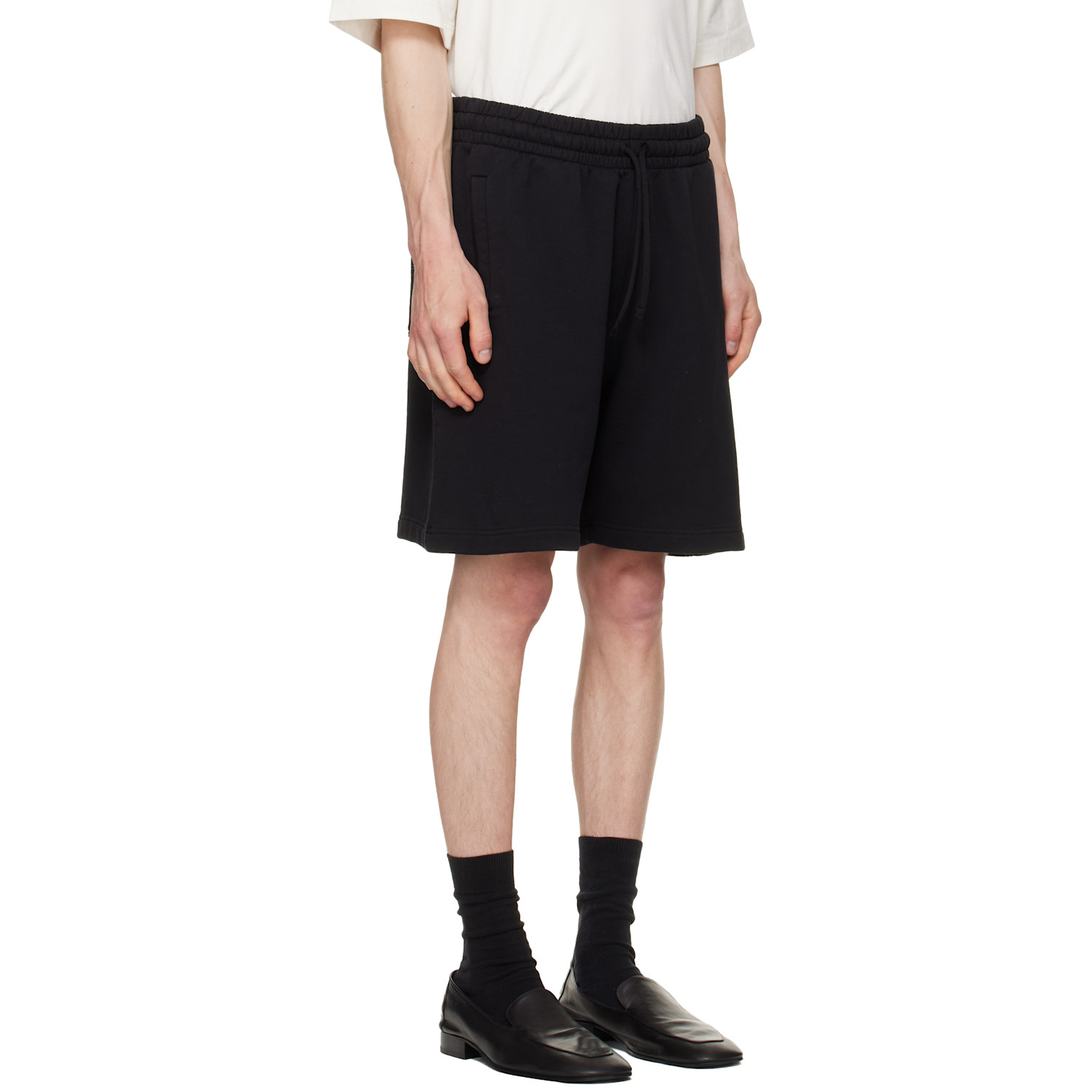  Palm Angels Black Tree Logo Sweat Shorts 