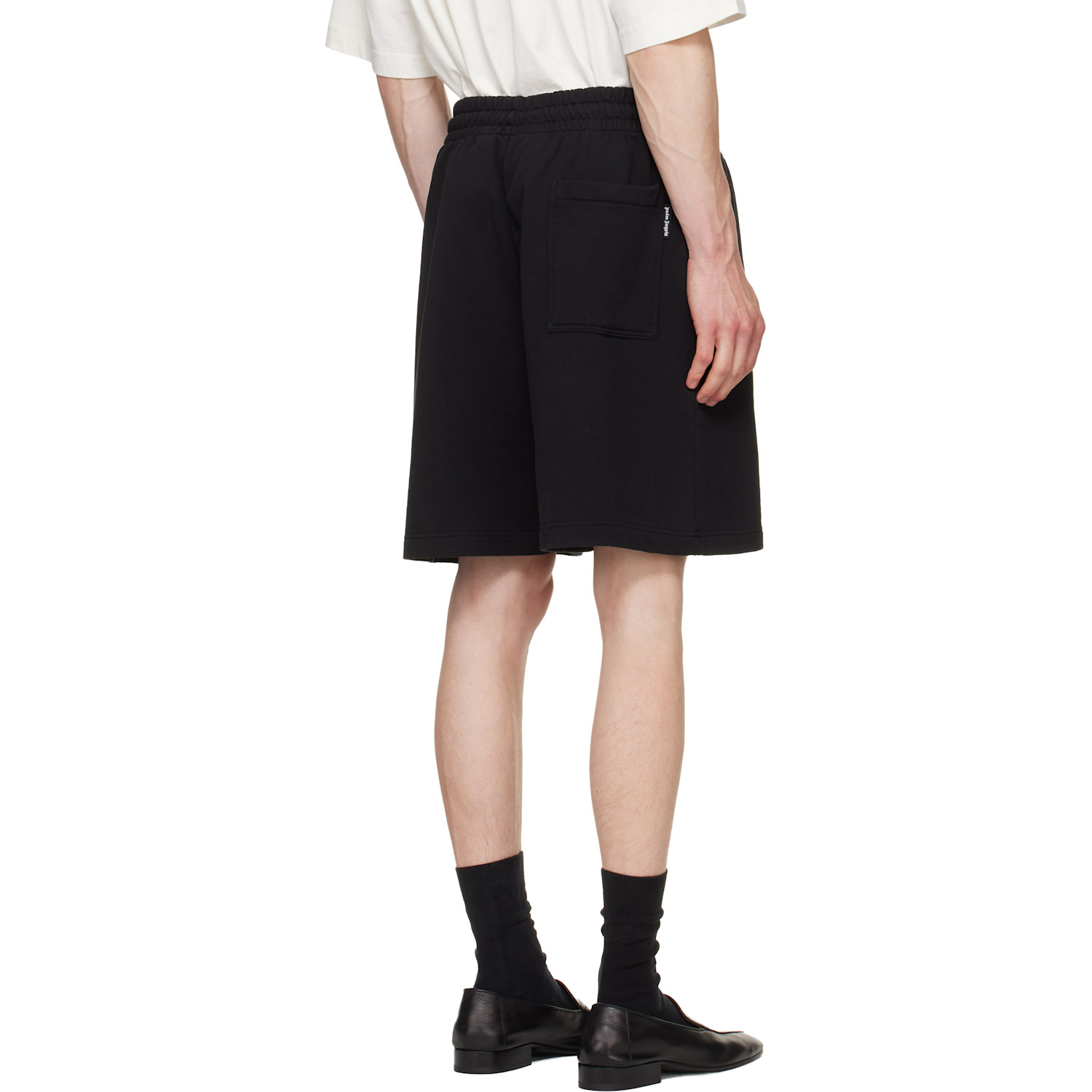  Palm Angels Black Tree Logo Sweat Shorts 