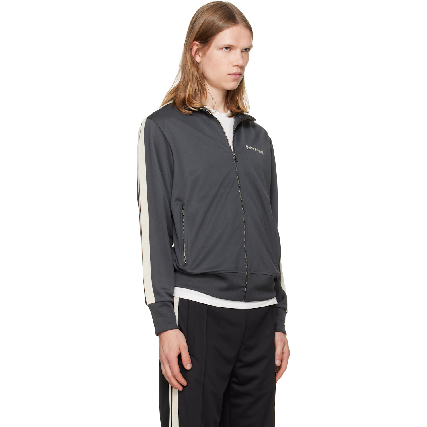  Palm Angels Gray Classic Logo Track Jacket 