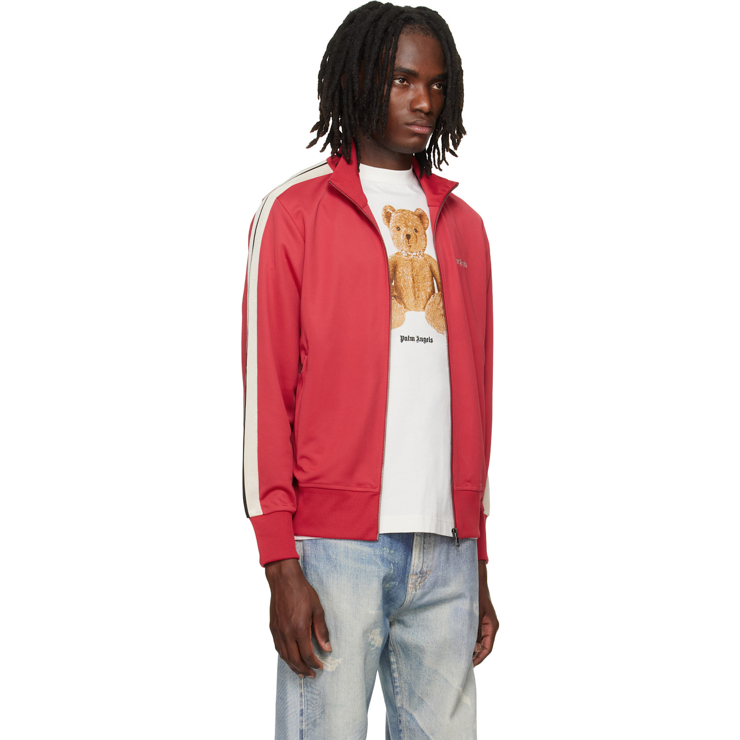  Palm Angels Red Classic Logo Track Jacket 
