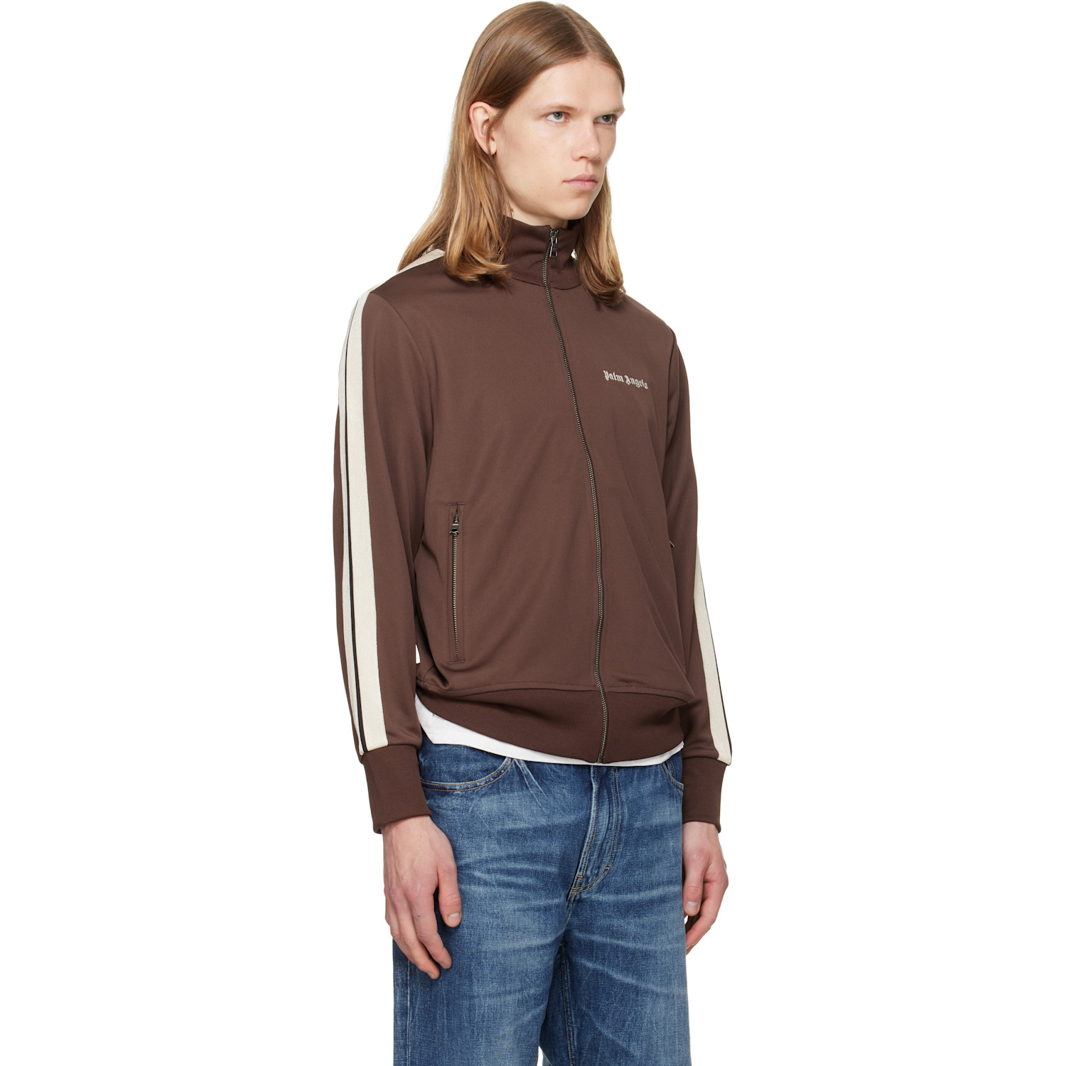  Palm Angels Brown Classic Logo Track Jacket 