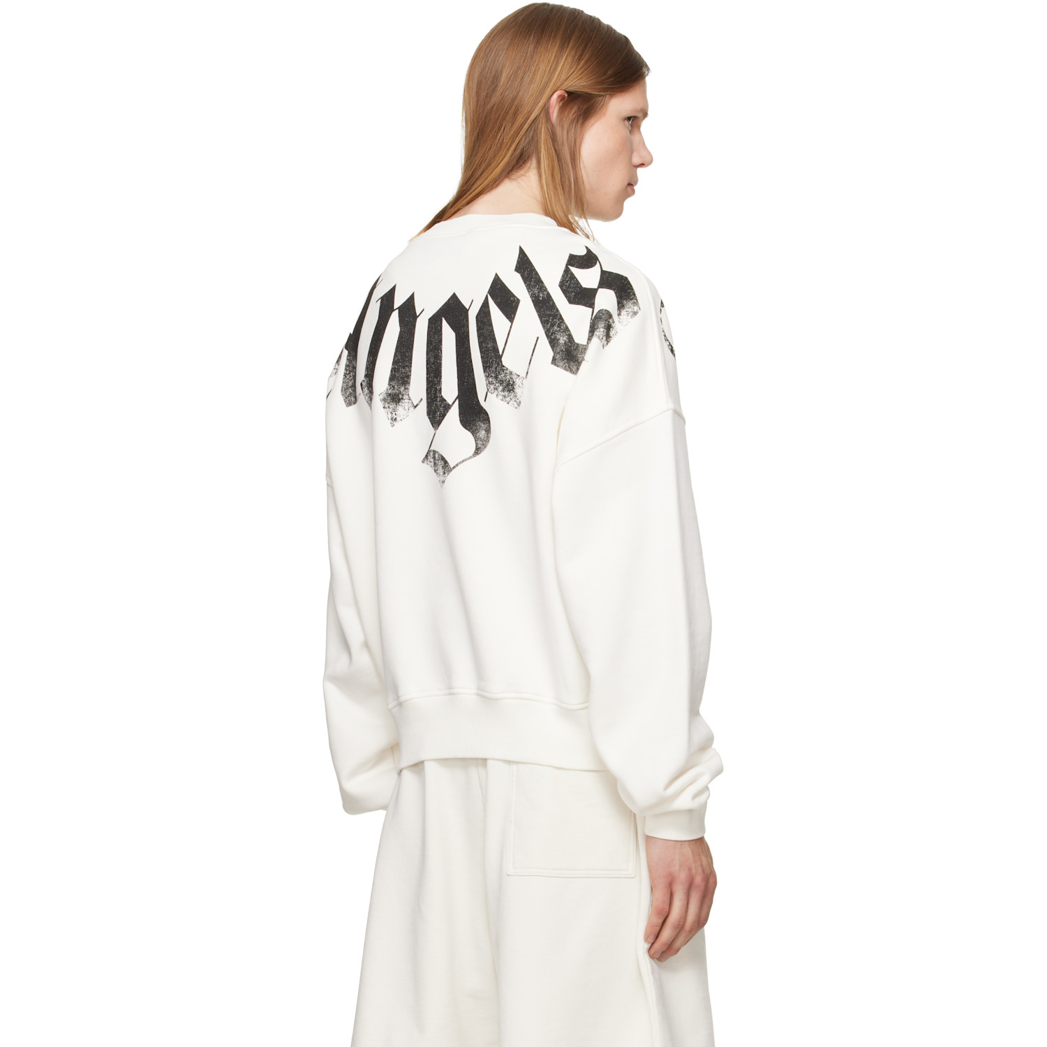  Palm Angels Off-white Big Neck Logo Loose Sweatshirt 