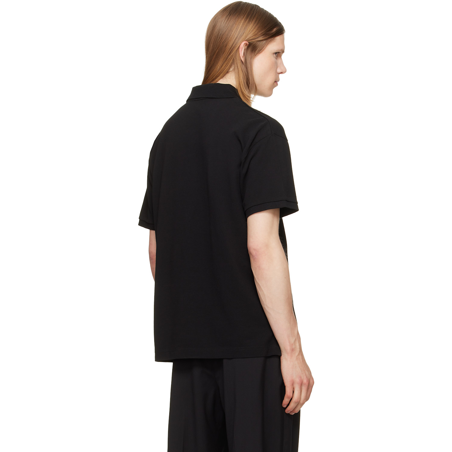  Palm Angels Black Curved Logo Polo 