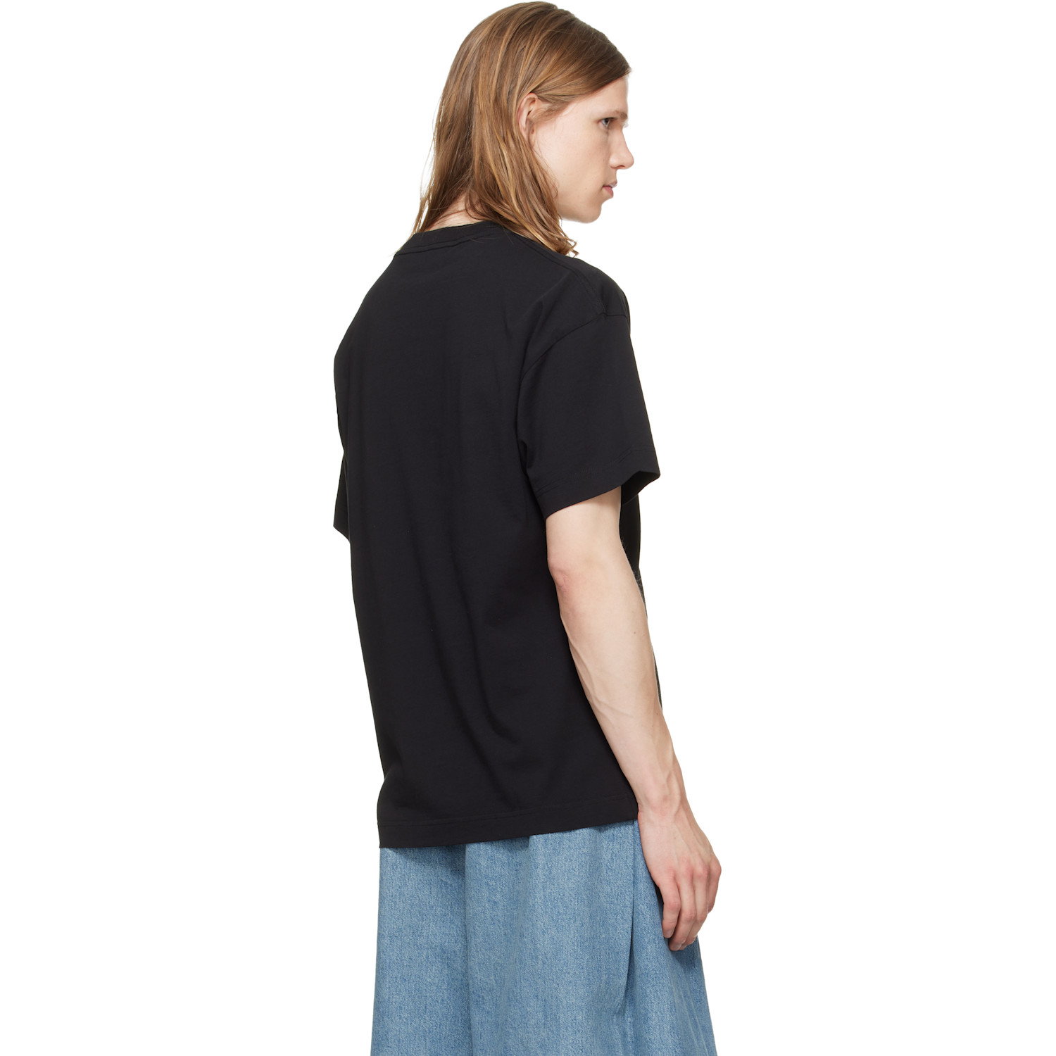  Palm Angels Black Neck Logo Regular T-shirt 