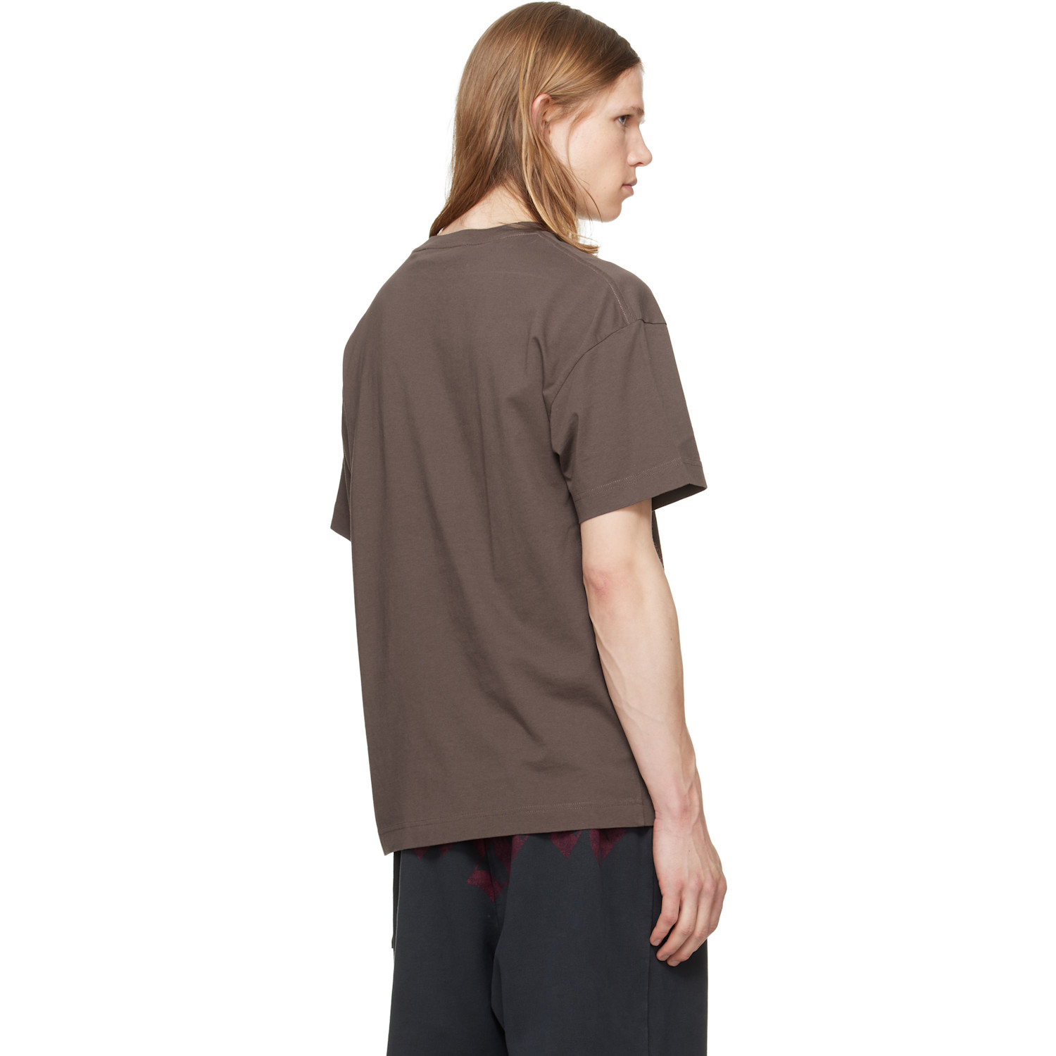  Palm Angels Brown Neck Logo Regular T-shirt 